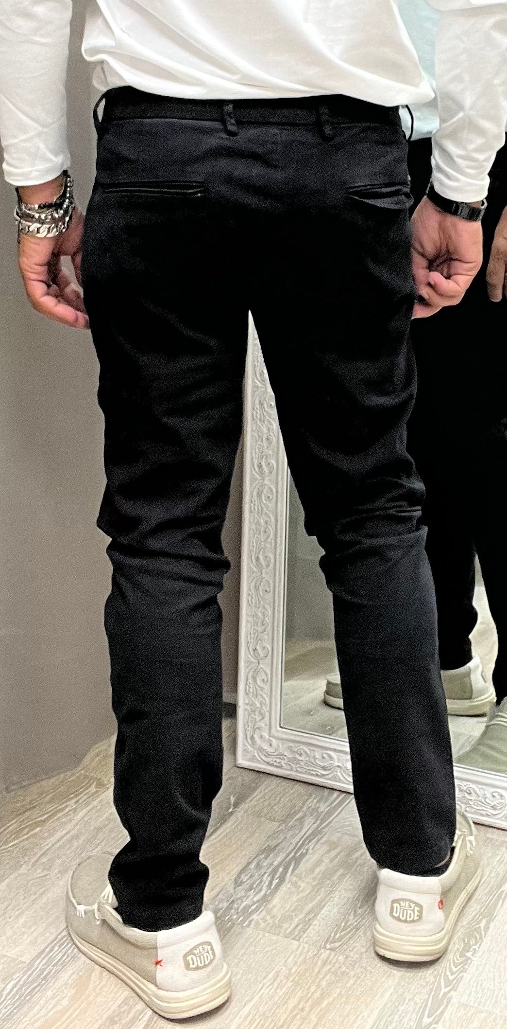 Gianni Lupo Pantalone Chinos Uomo Modello Tahoma Nero