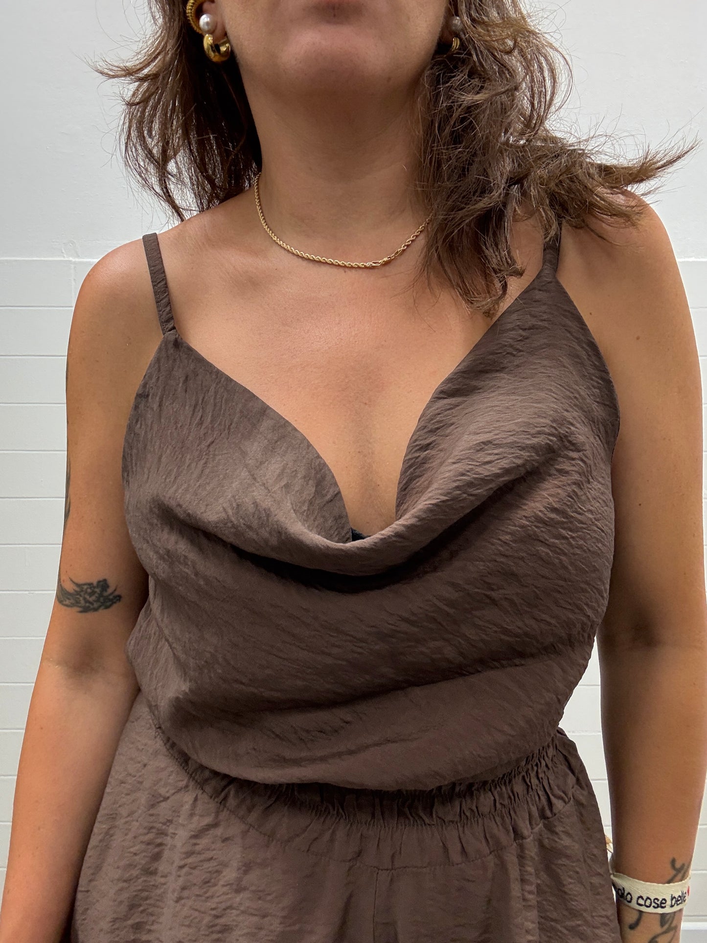 Haveone top in viscosa goffrata moro