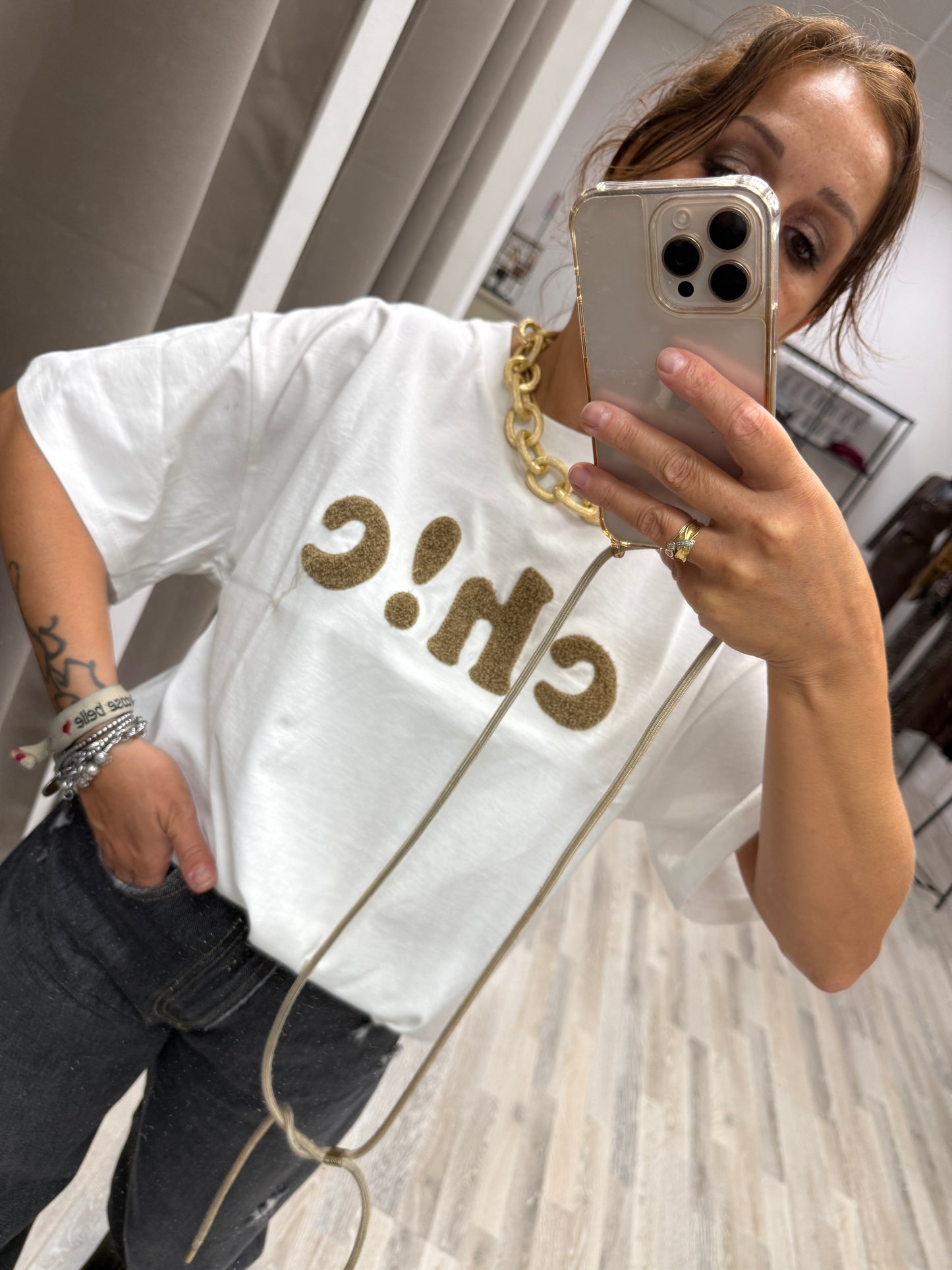 T-shirt Chic Susy Mix Bianco