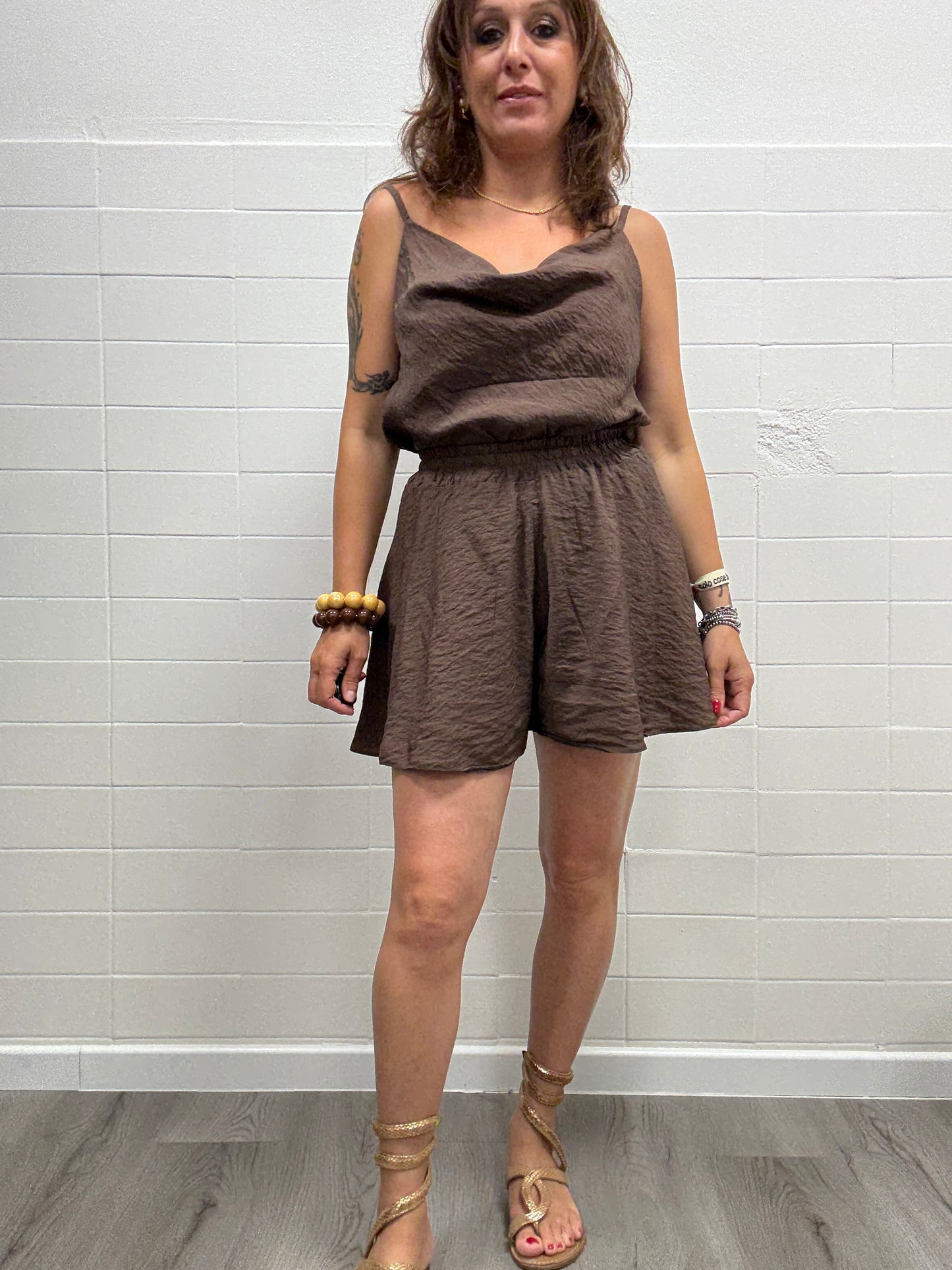 Haveone top in viscosa goffrata moro