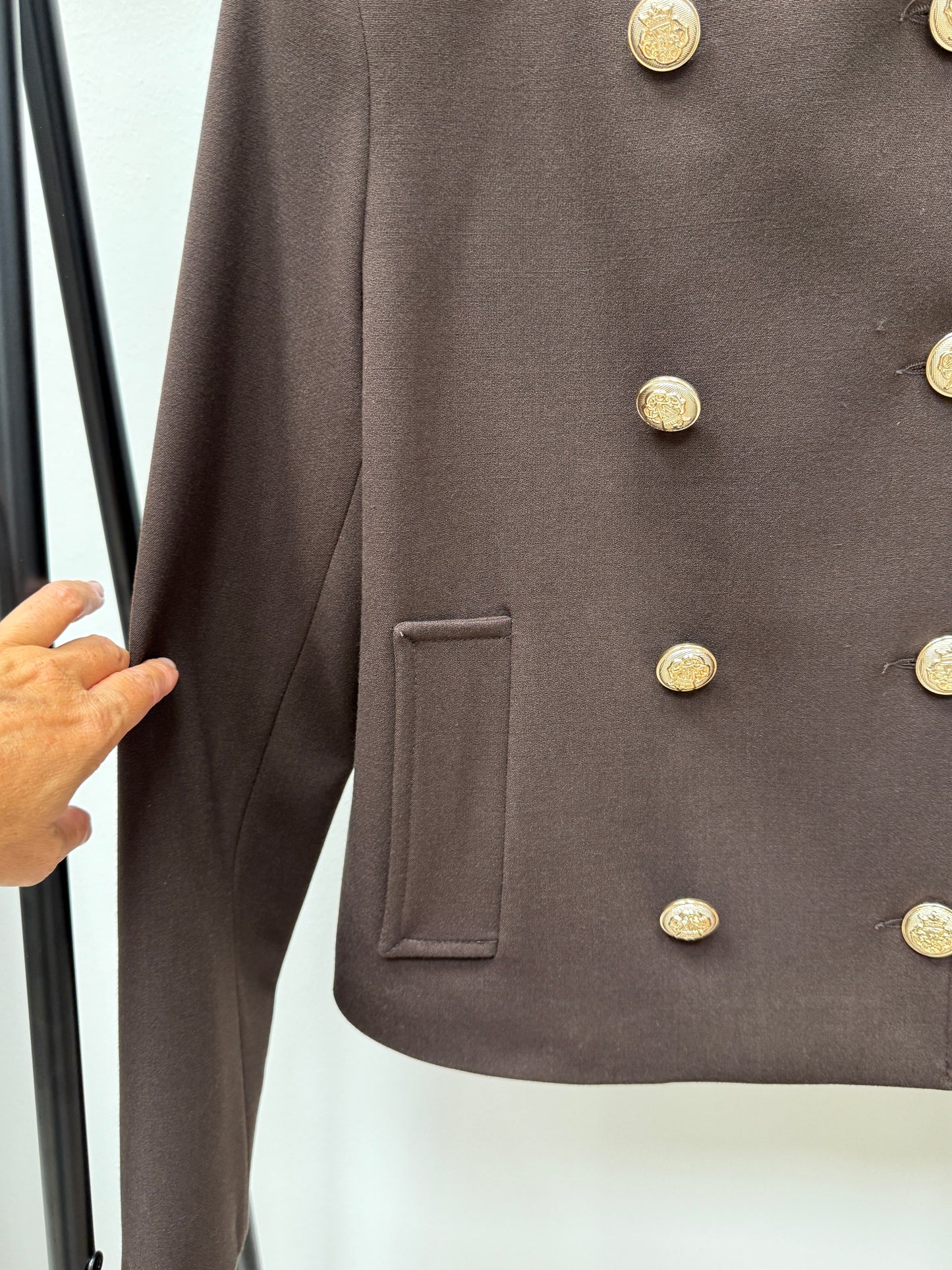 Cappotto corto doppiopetto Moro