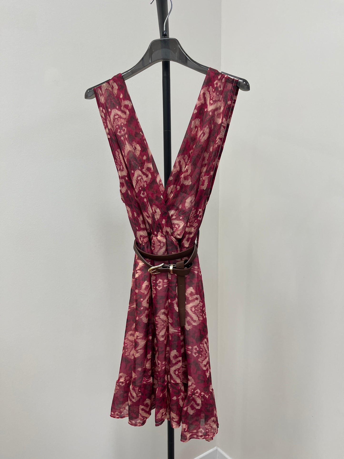 Abito voile con cintura Kiki Six