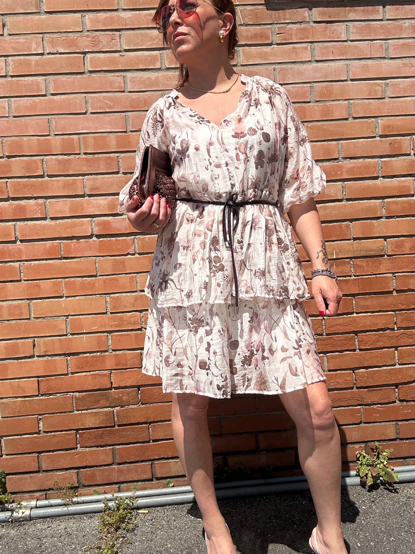 Susy Mix abito fiori con balze
