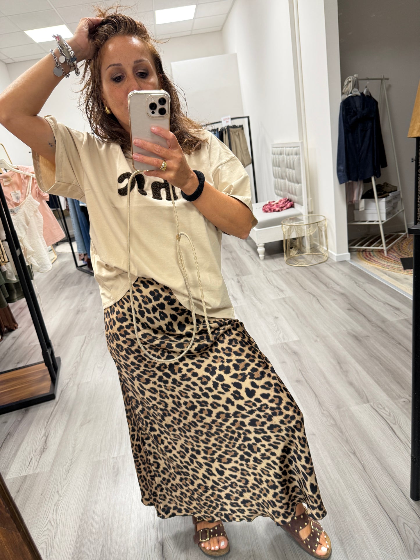 T-shirt Chic Susy Mix beige