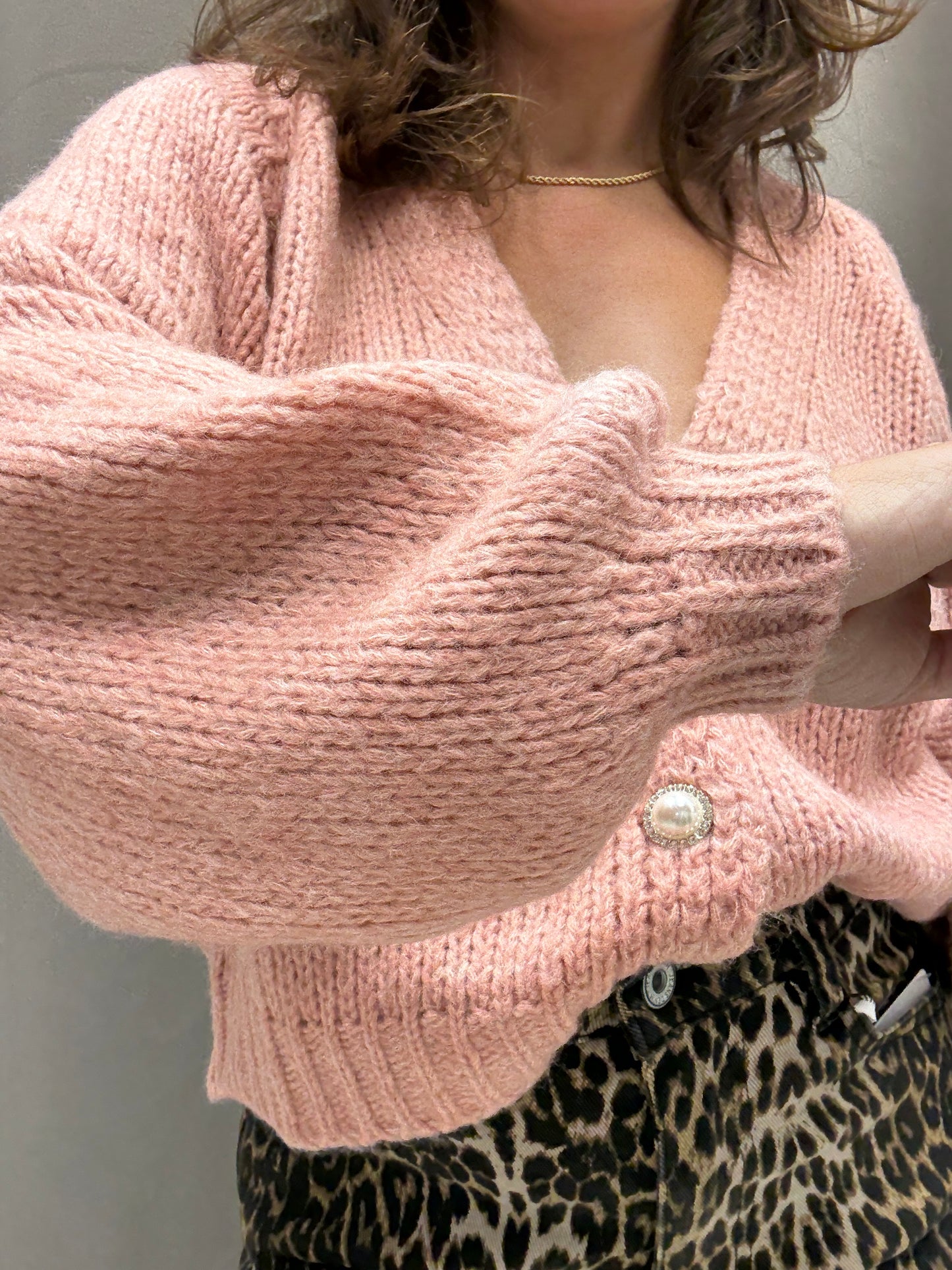 HaveOne Cardigan Gioiello Salmone