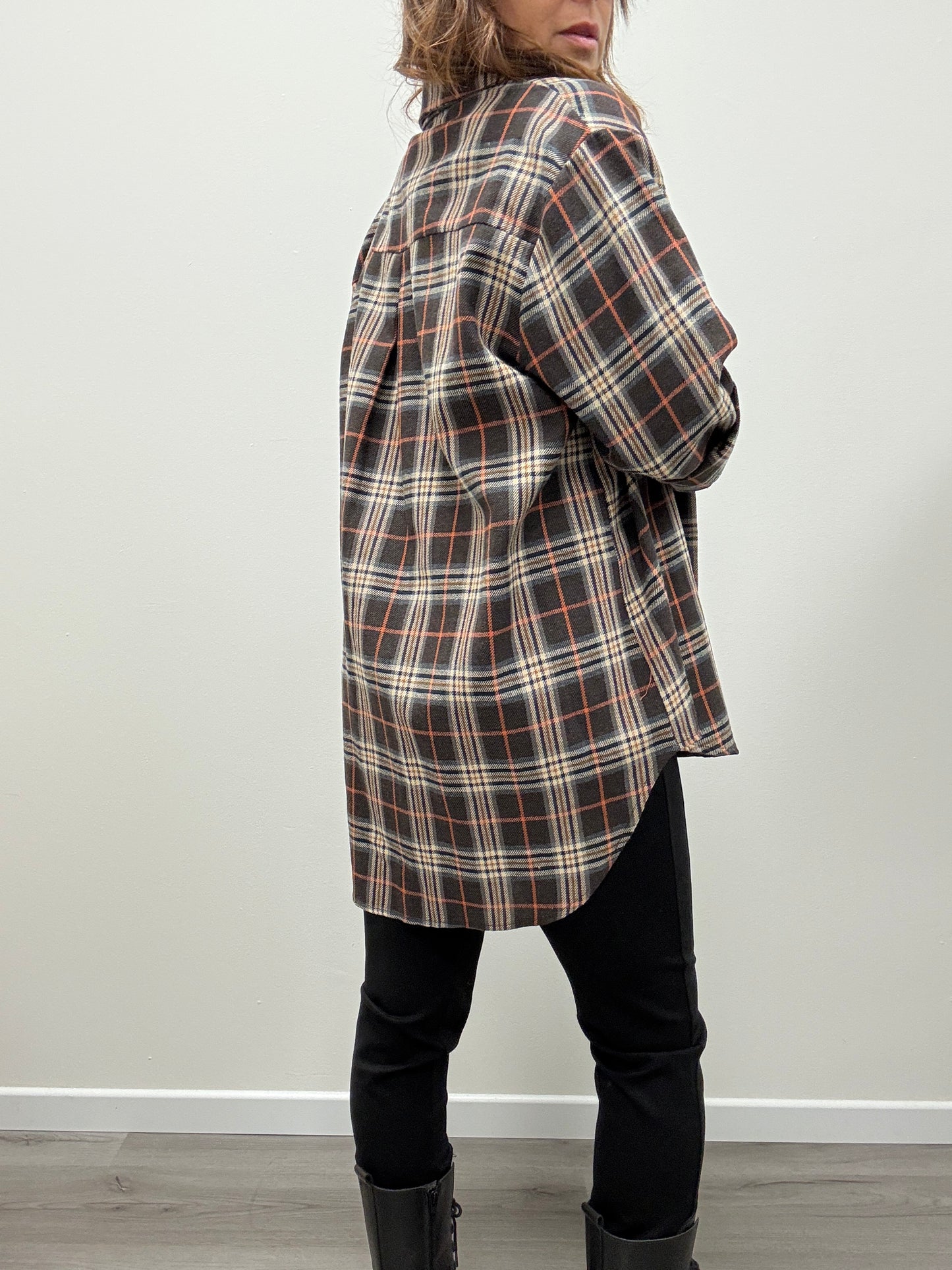 Camicia flanella moro/arancio Haveone