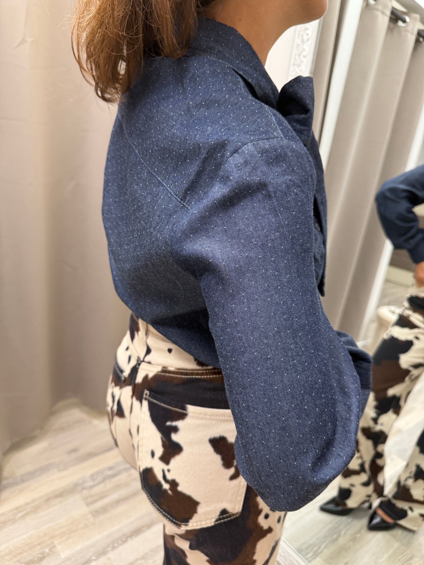 Susy Mix Camicia Chambray con Fiocco