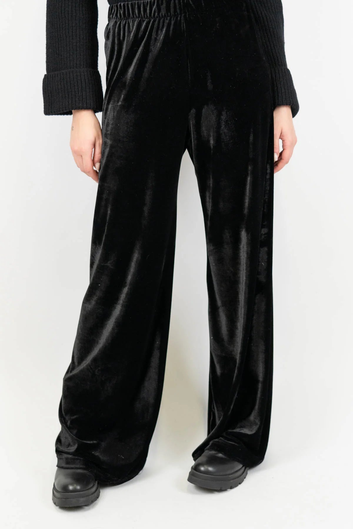 Pantaloni palazzo in ciniglia cangiante Haveone