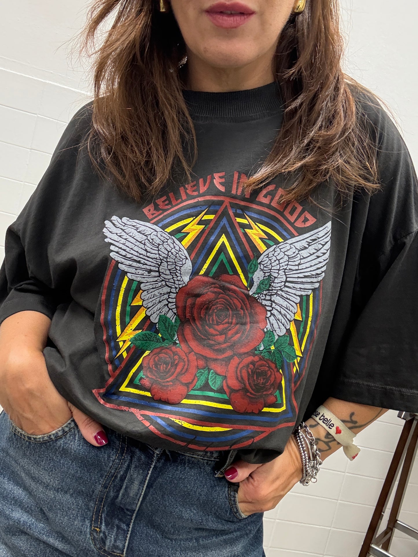 HaveOne T-Shirt Stampa Rose Grigio