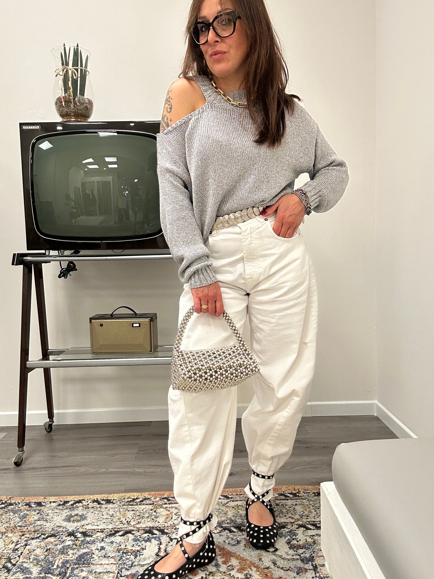 Susy mix maglia cut out Silver