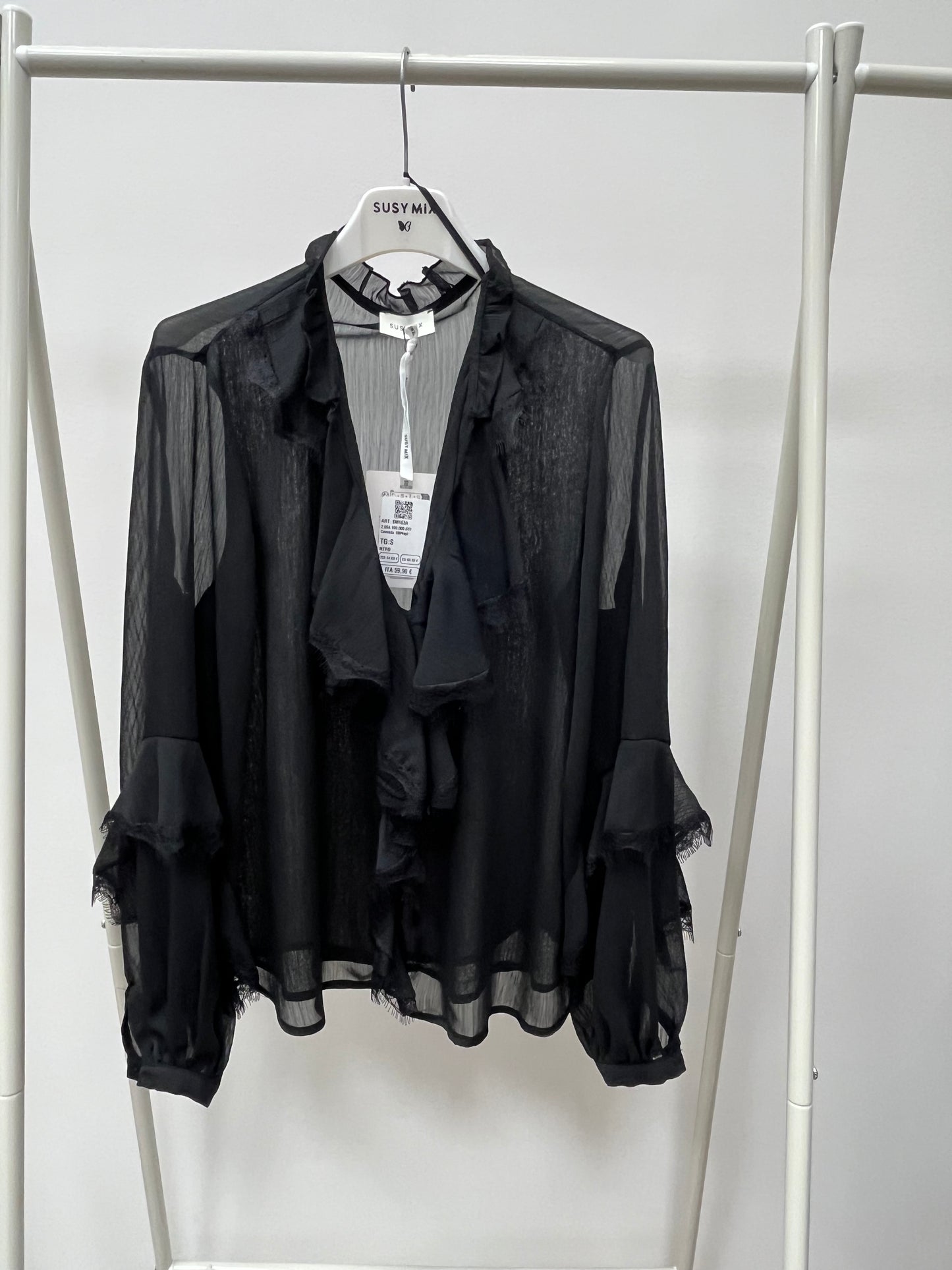 Susy Mix Camicia con Rouges Nera