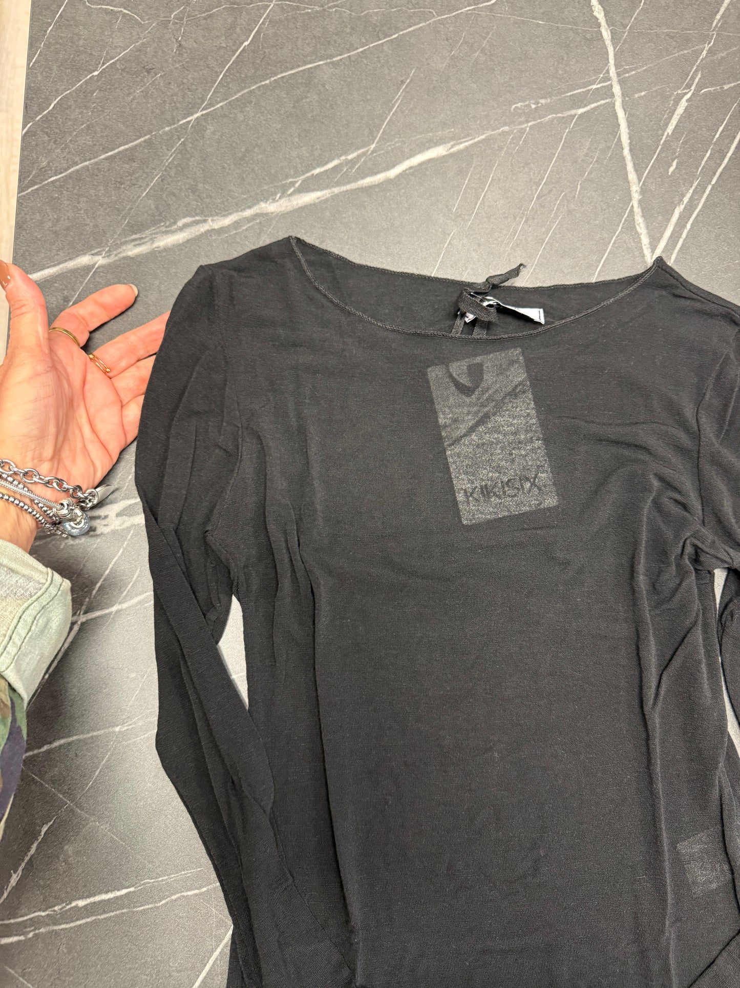 Maglia cachemire nero paricollo Kiki Six