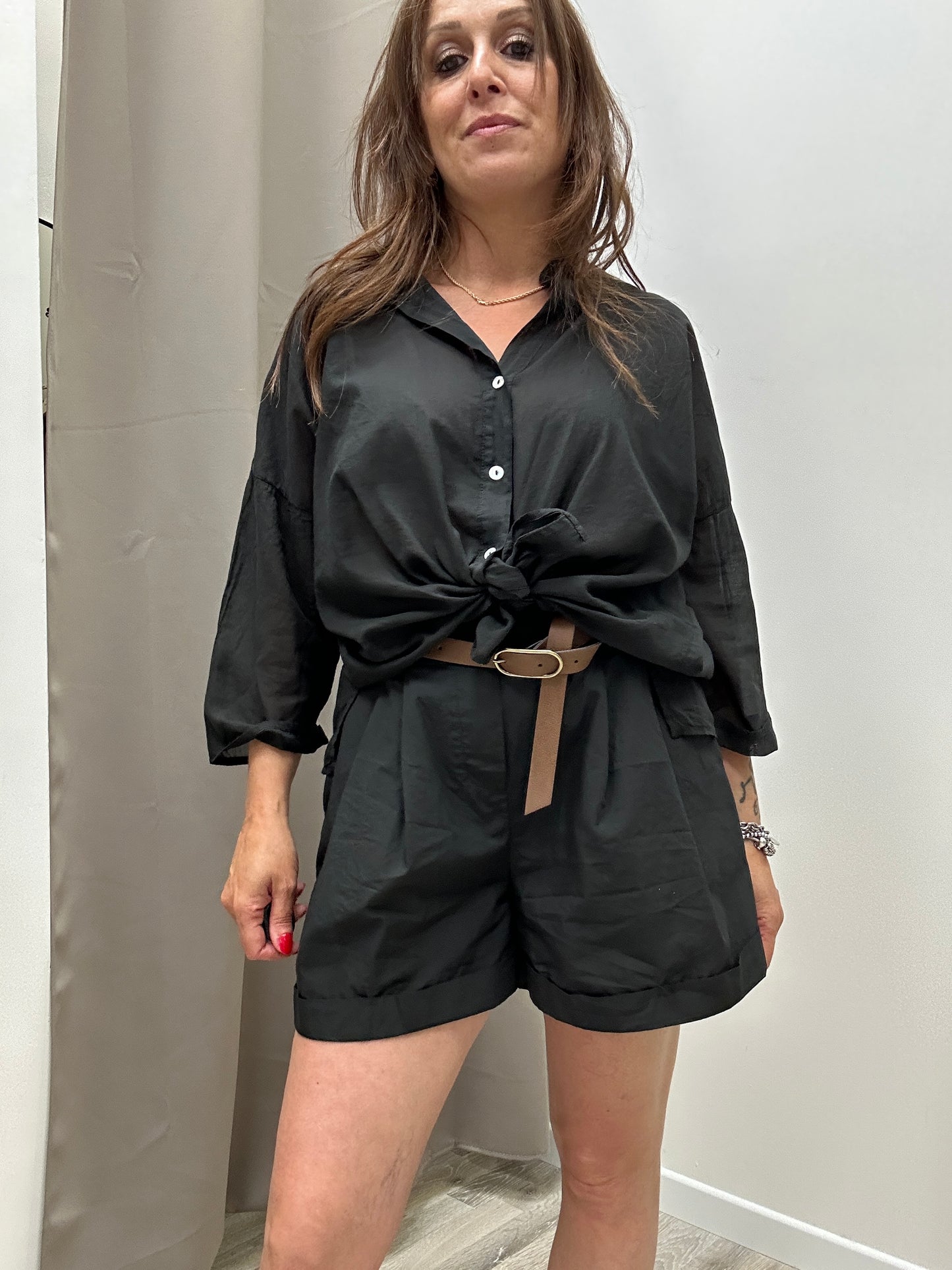 HaveOne Camicia mussola Nera