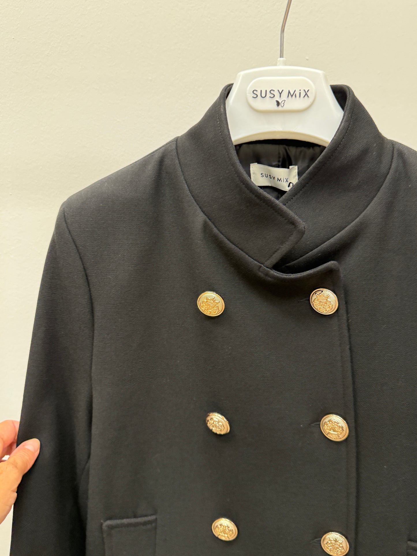 Cappotto corto doppiopetto Nero