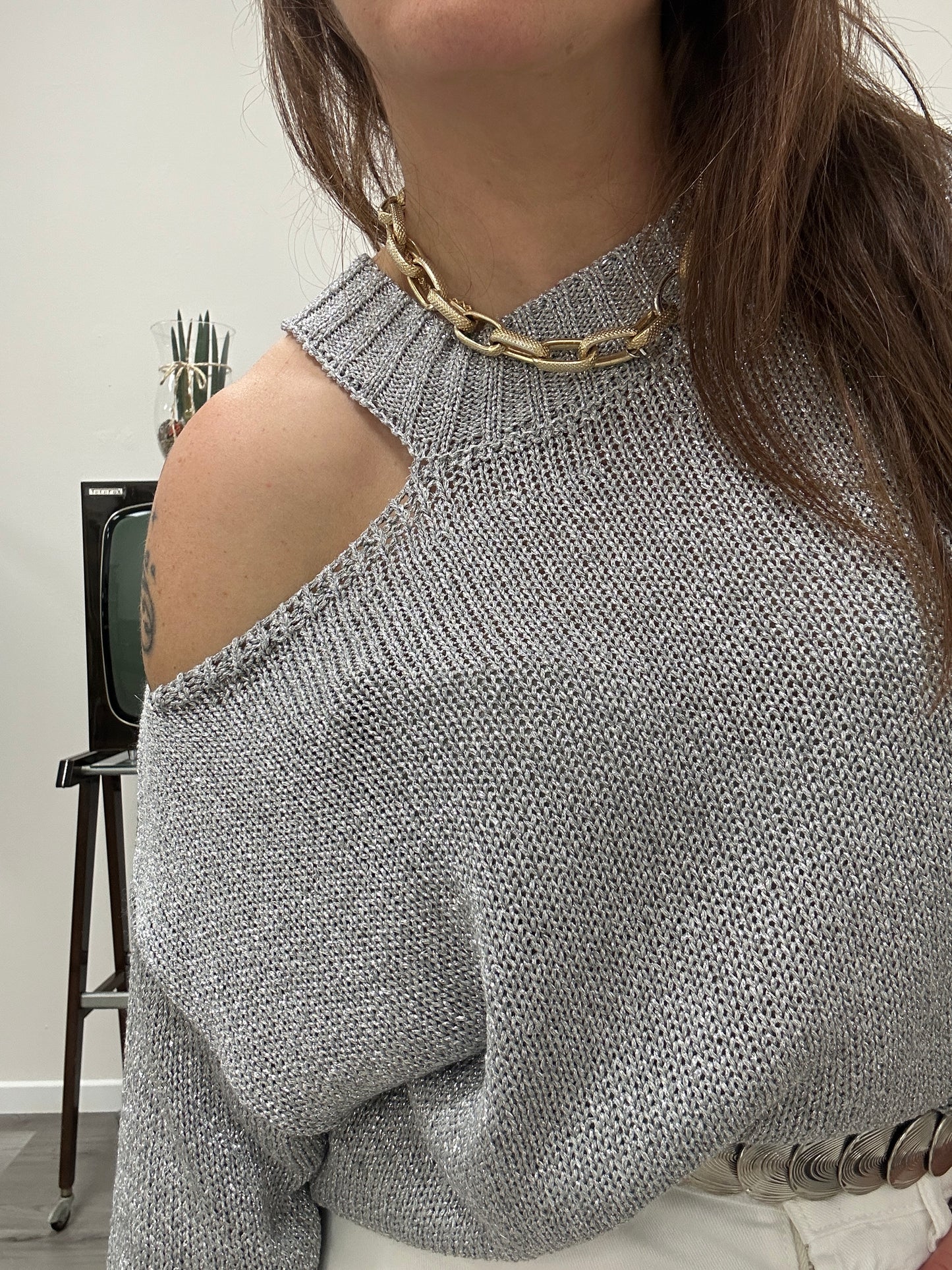 Susy mix maglia cut out Silver