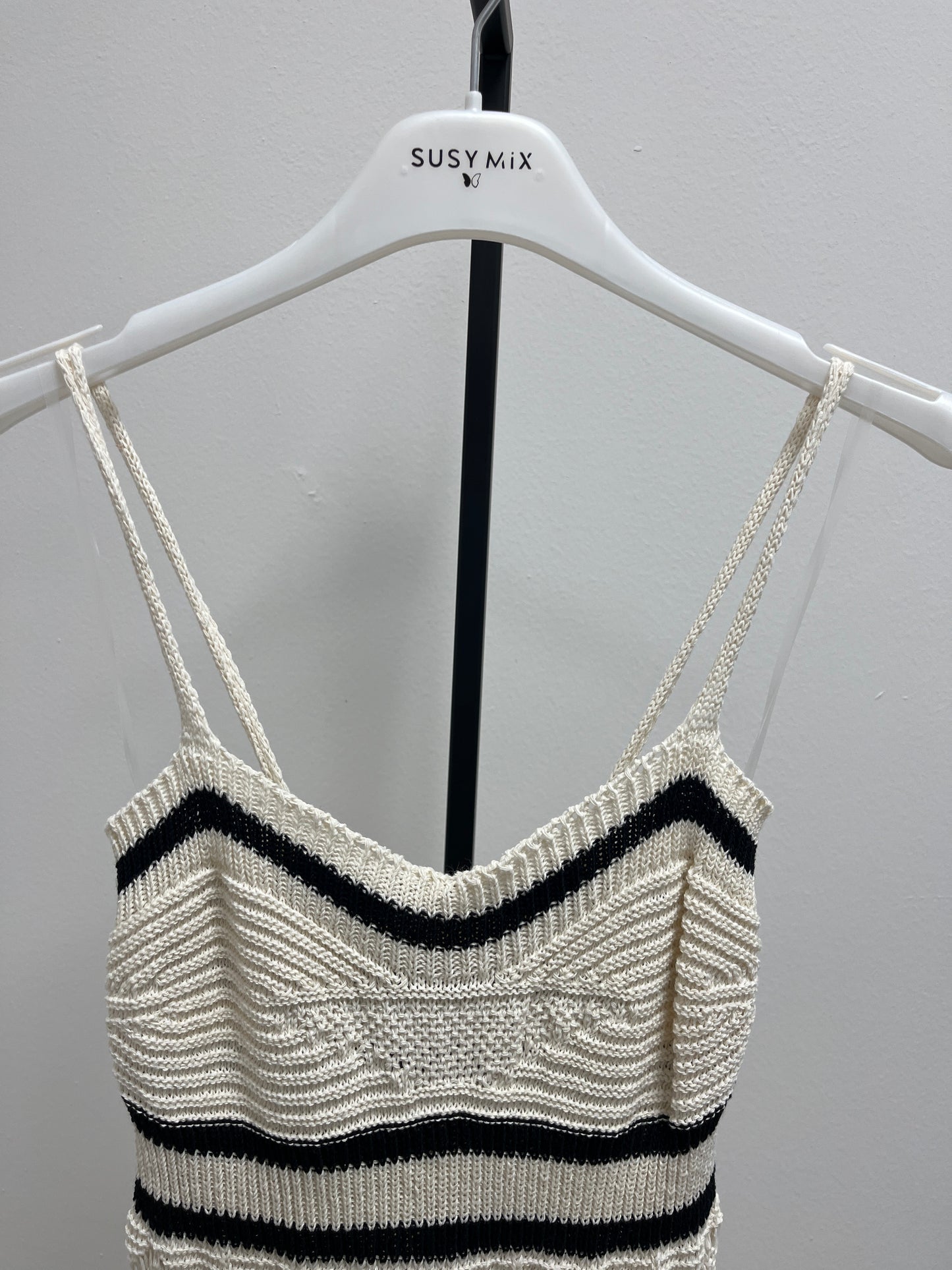 Susy Mix Abito Lungo Crochet Burro
