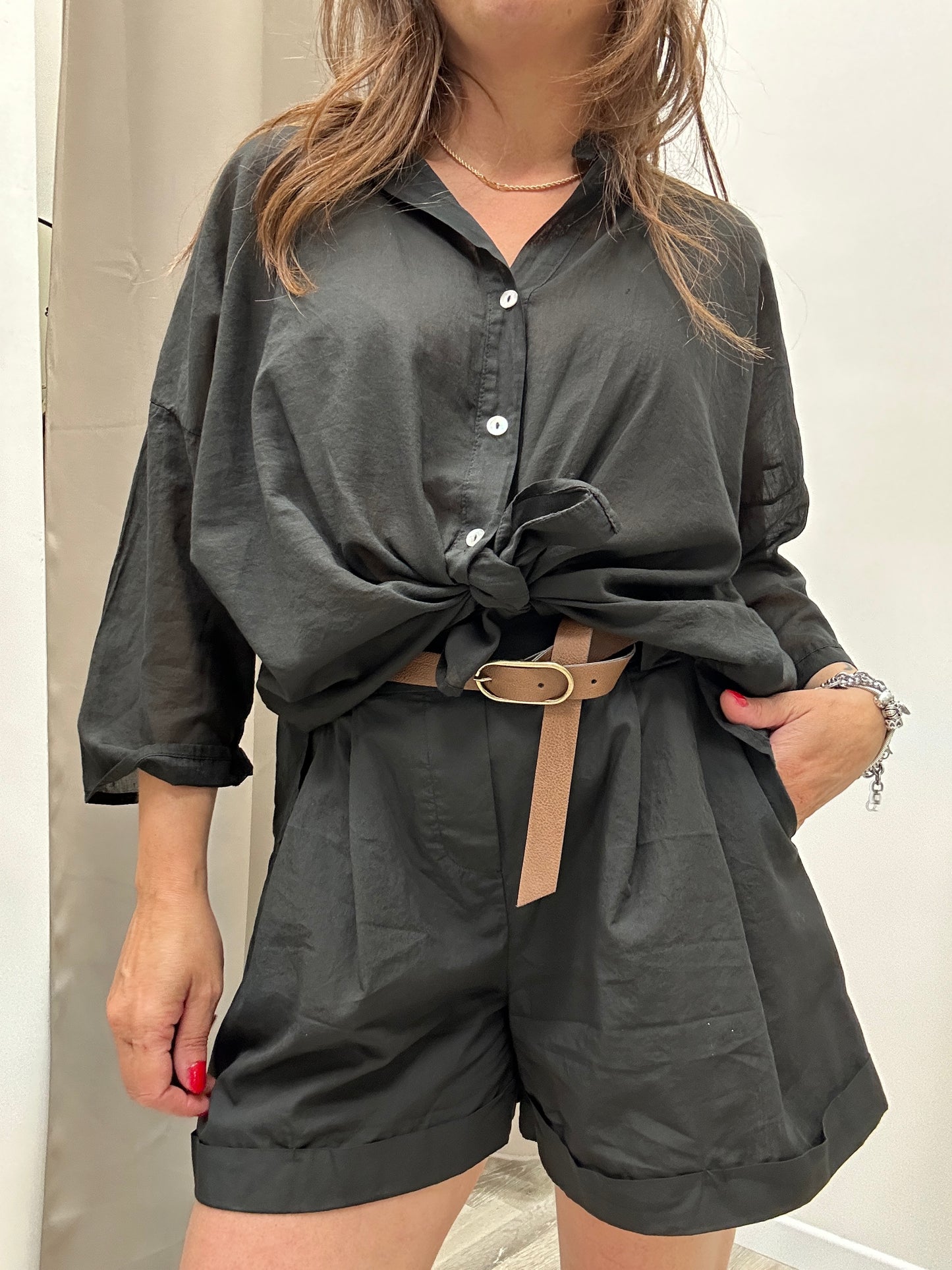 HaveOne Camicia mussola Nera