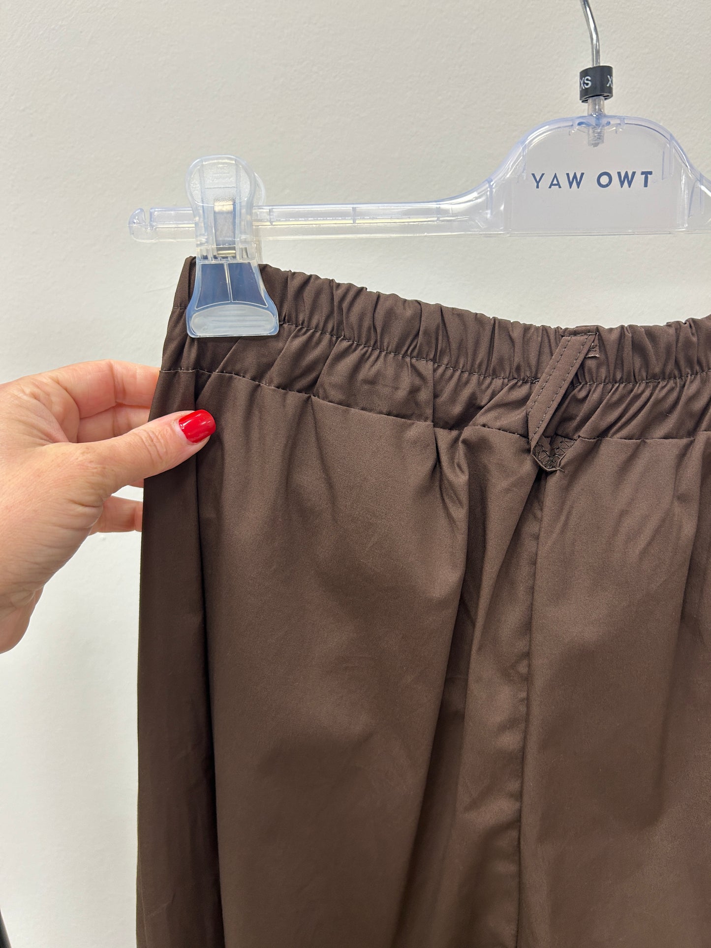 Two Way pantaloni leggeri palazzo con pinces moro