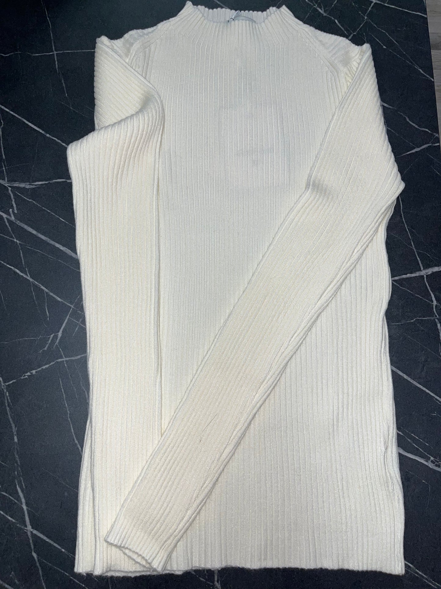 Maglia a Costine con Collo a Lupetto Susy Mix Burro