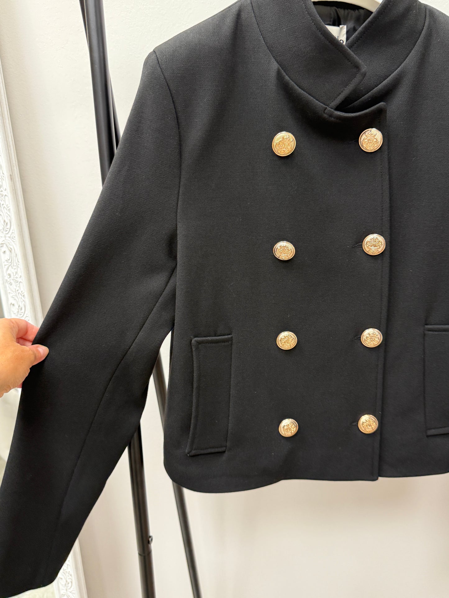 Cappotto corto doppiopetto Nero
