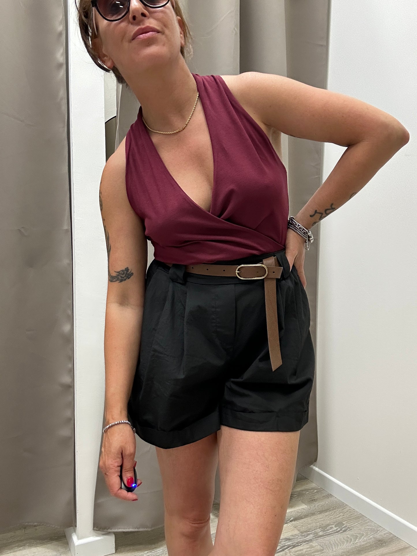 HaveOne Shorts con Risvolto Nero