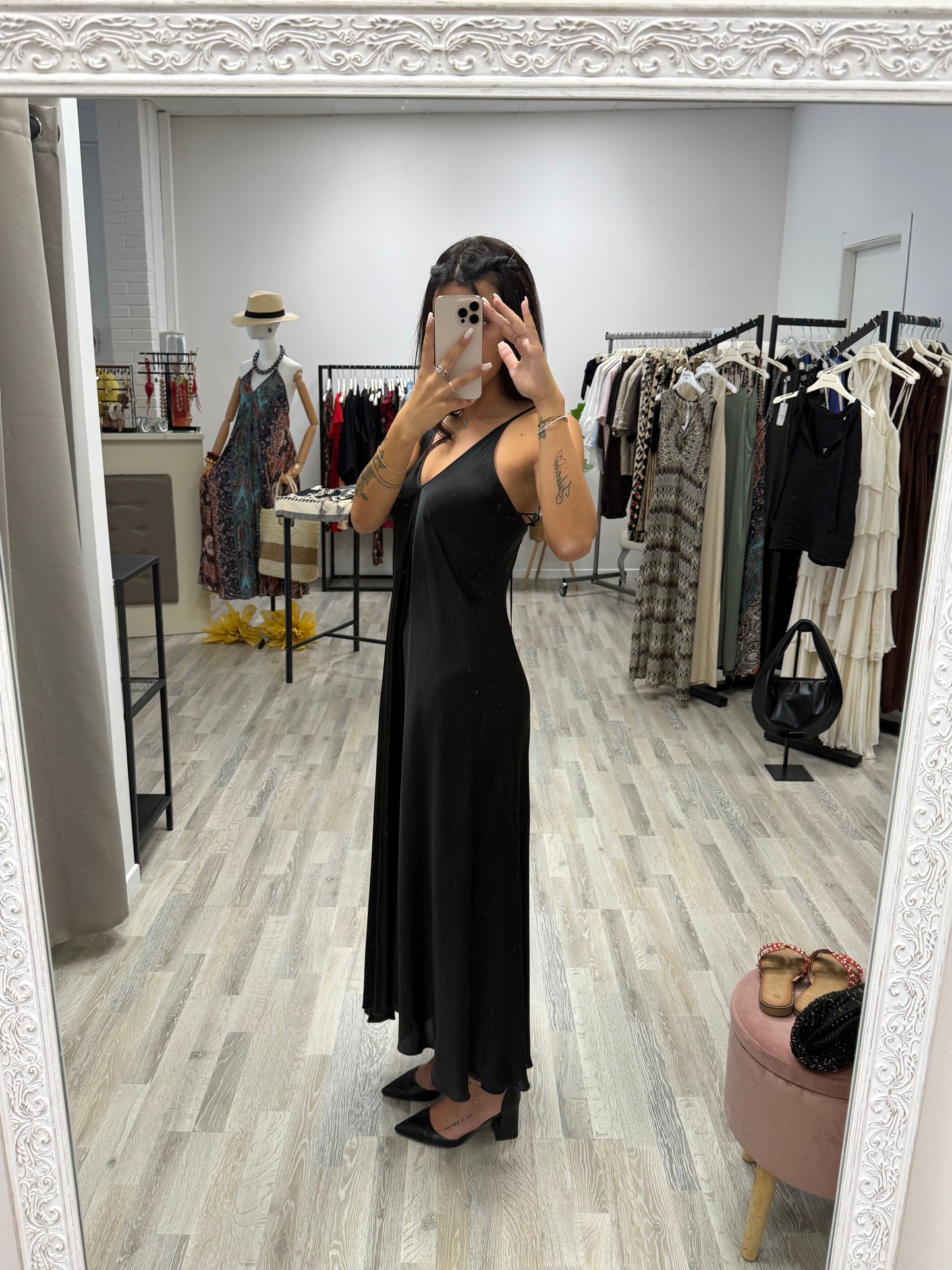 Abito fazzoletto in viscosa nero Haveone