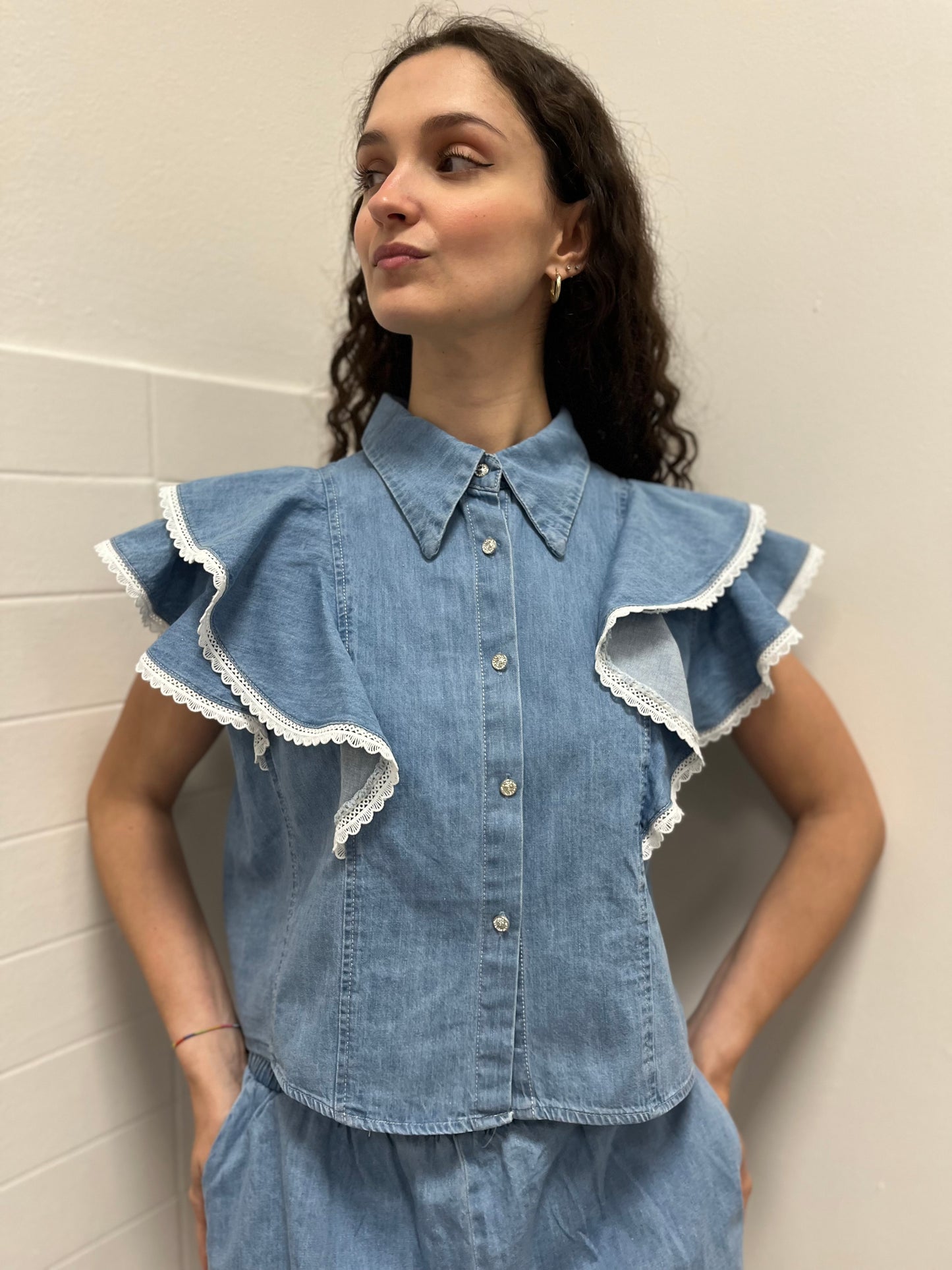 Susy mix coordinato jeans con nappine