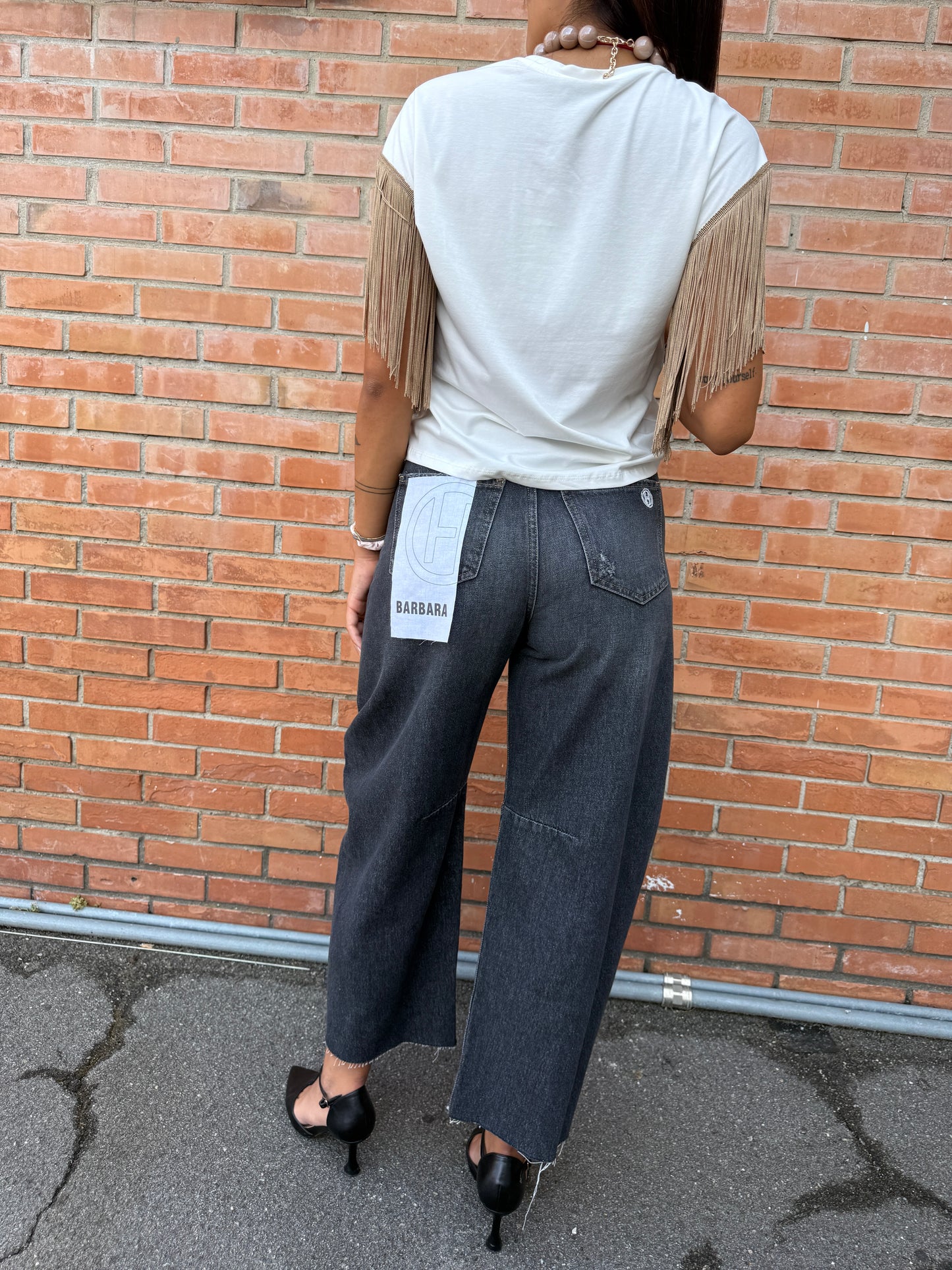 Jeans Barbara grigio rotture Haveone