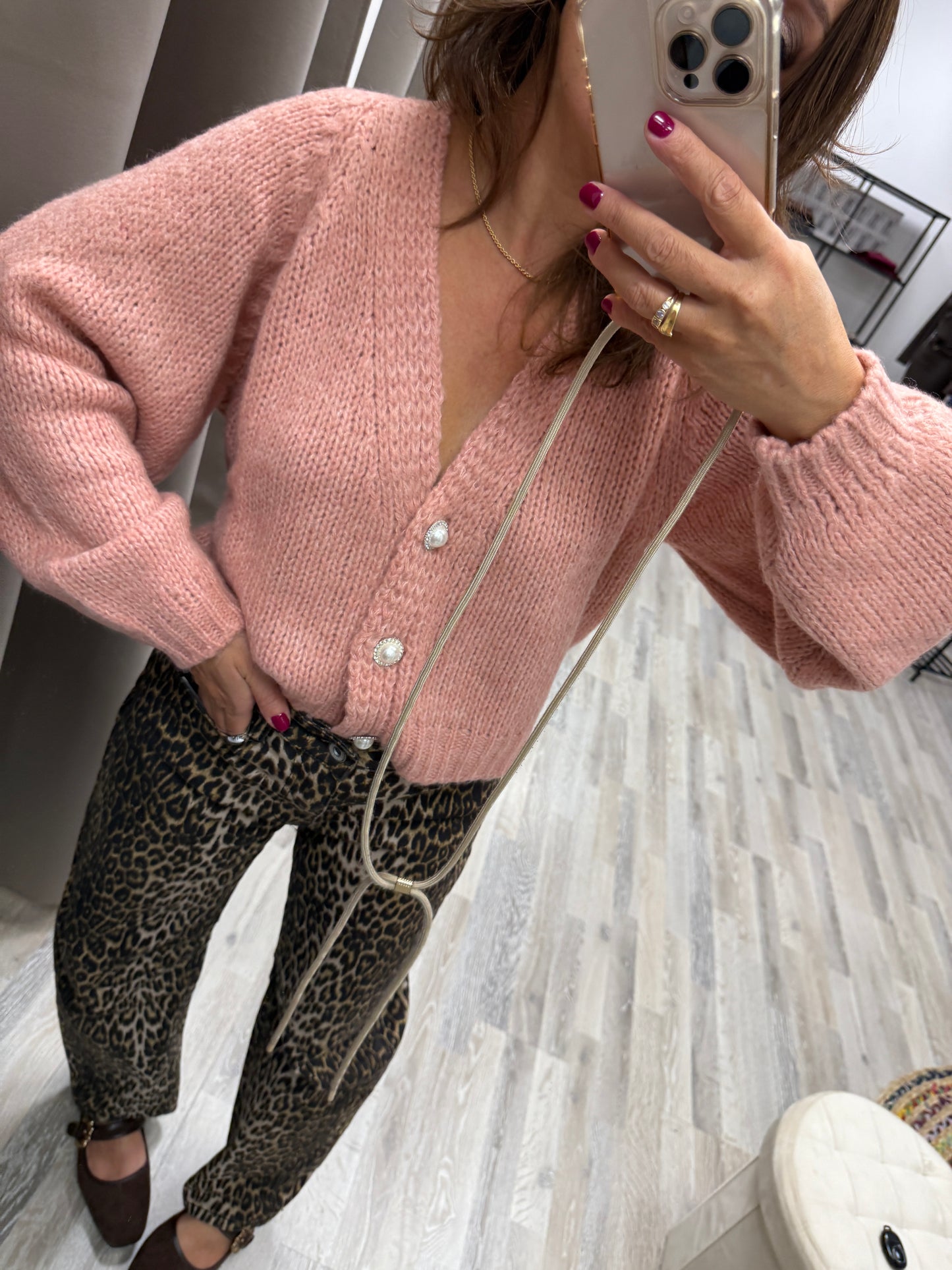 HaveOne Cardigan Gioiello Salmone