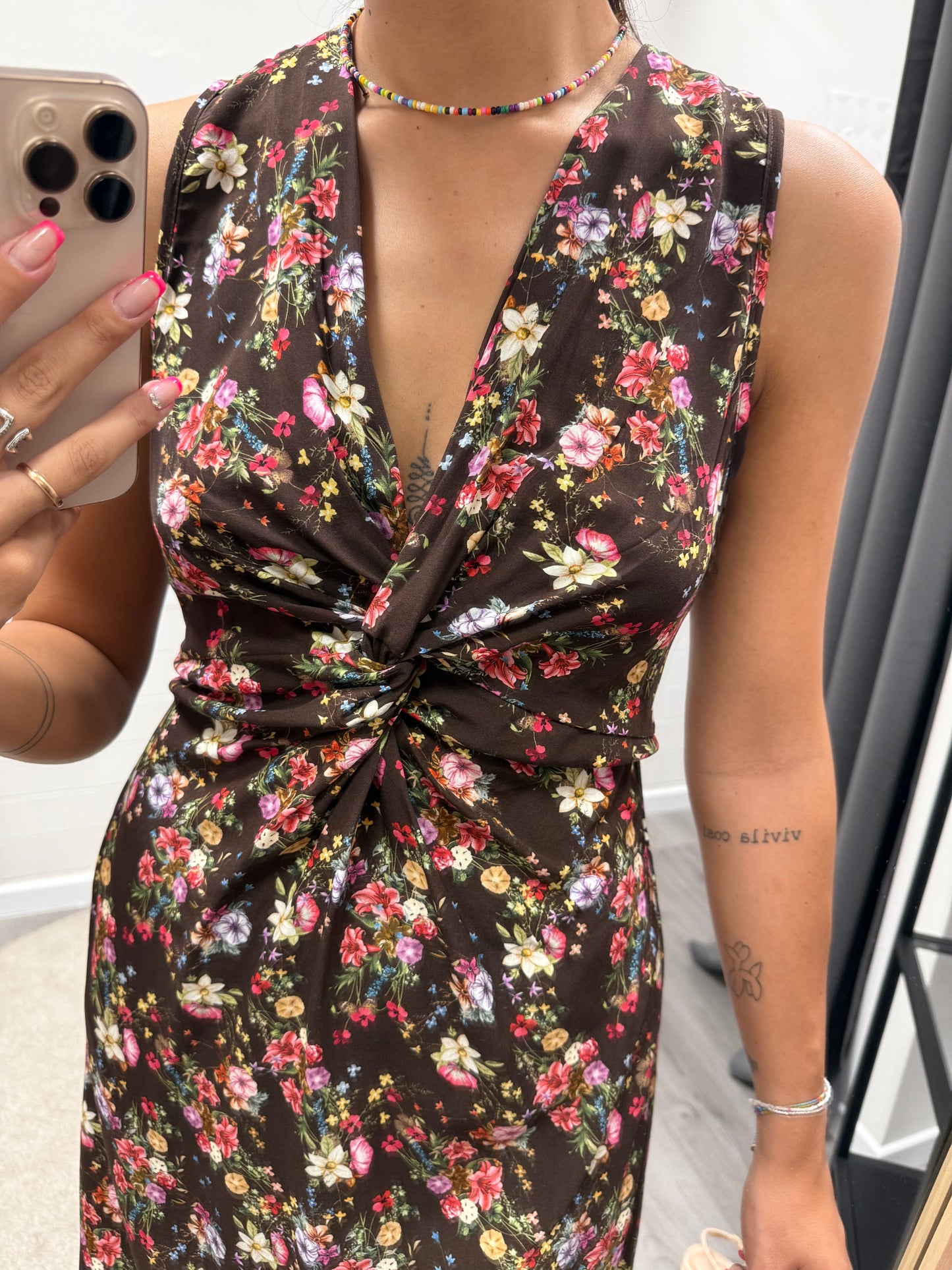 Susy mix abito fiori moro