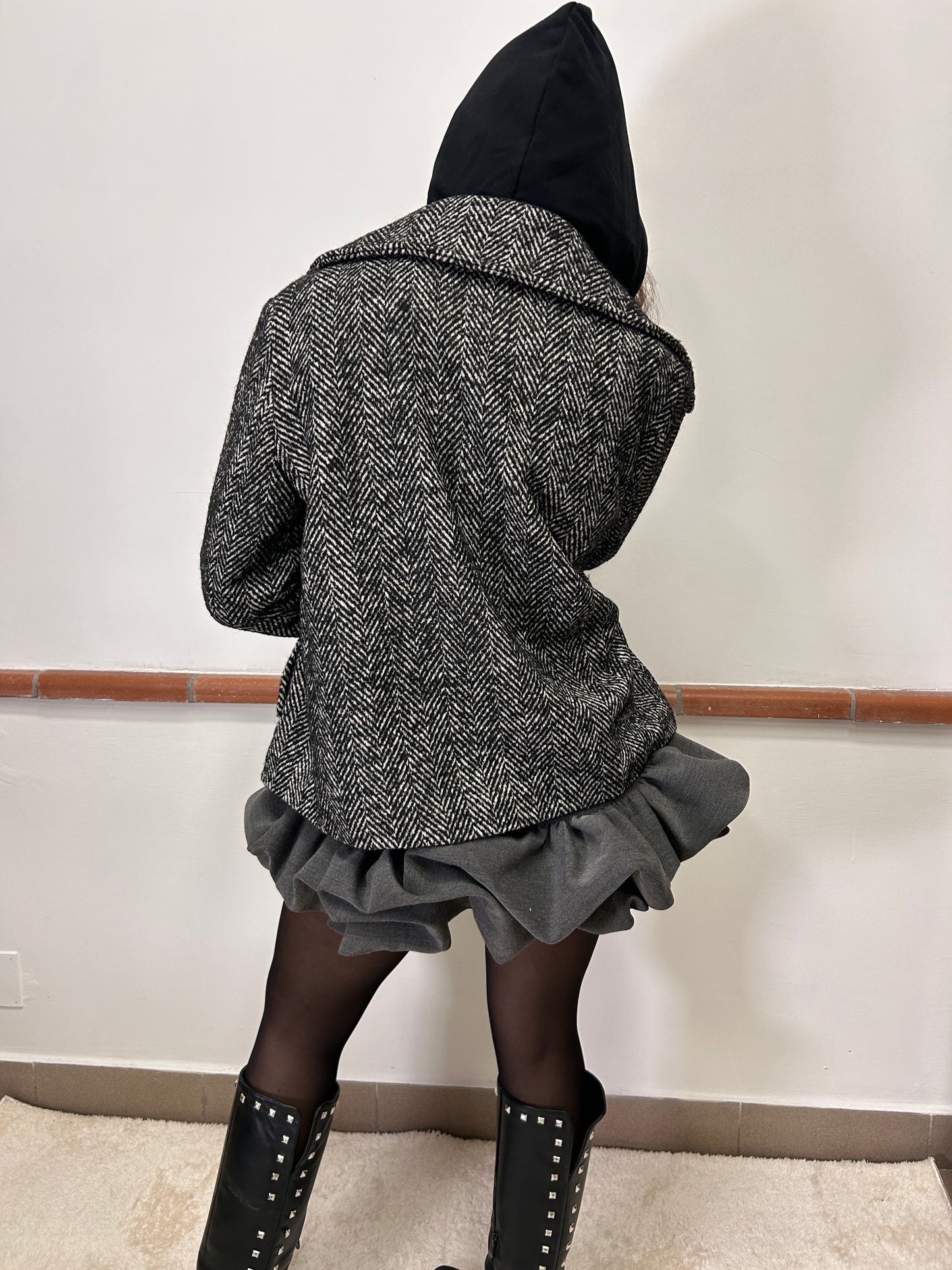 Susy Mix Herringbone Short Coat