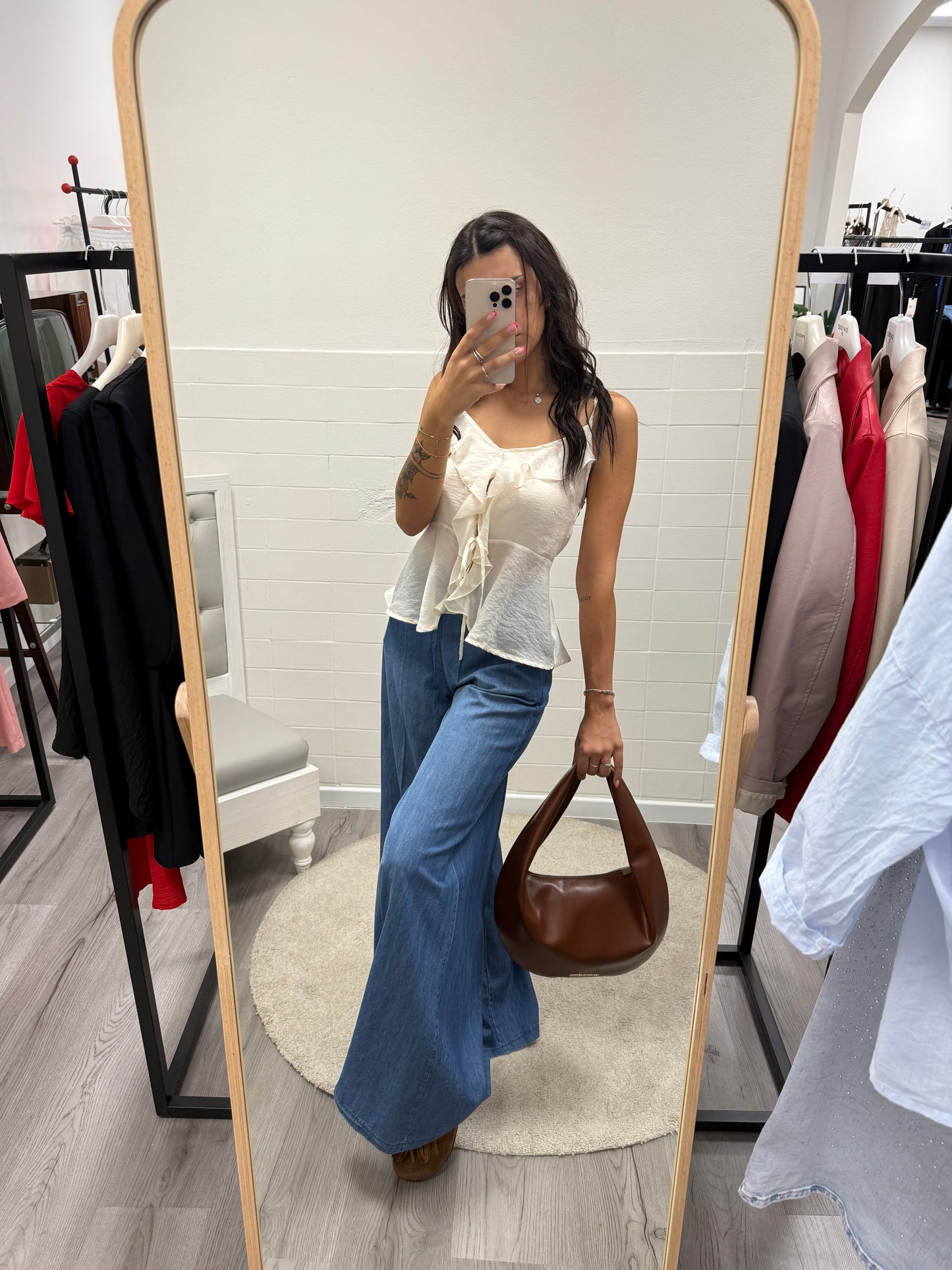 Susy Mix Pantalone Palazzo in Chambray