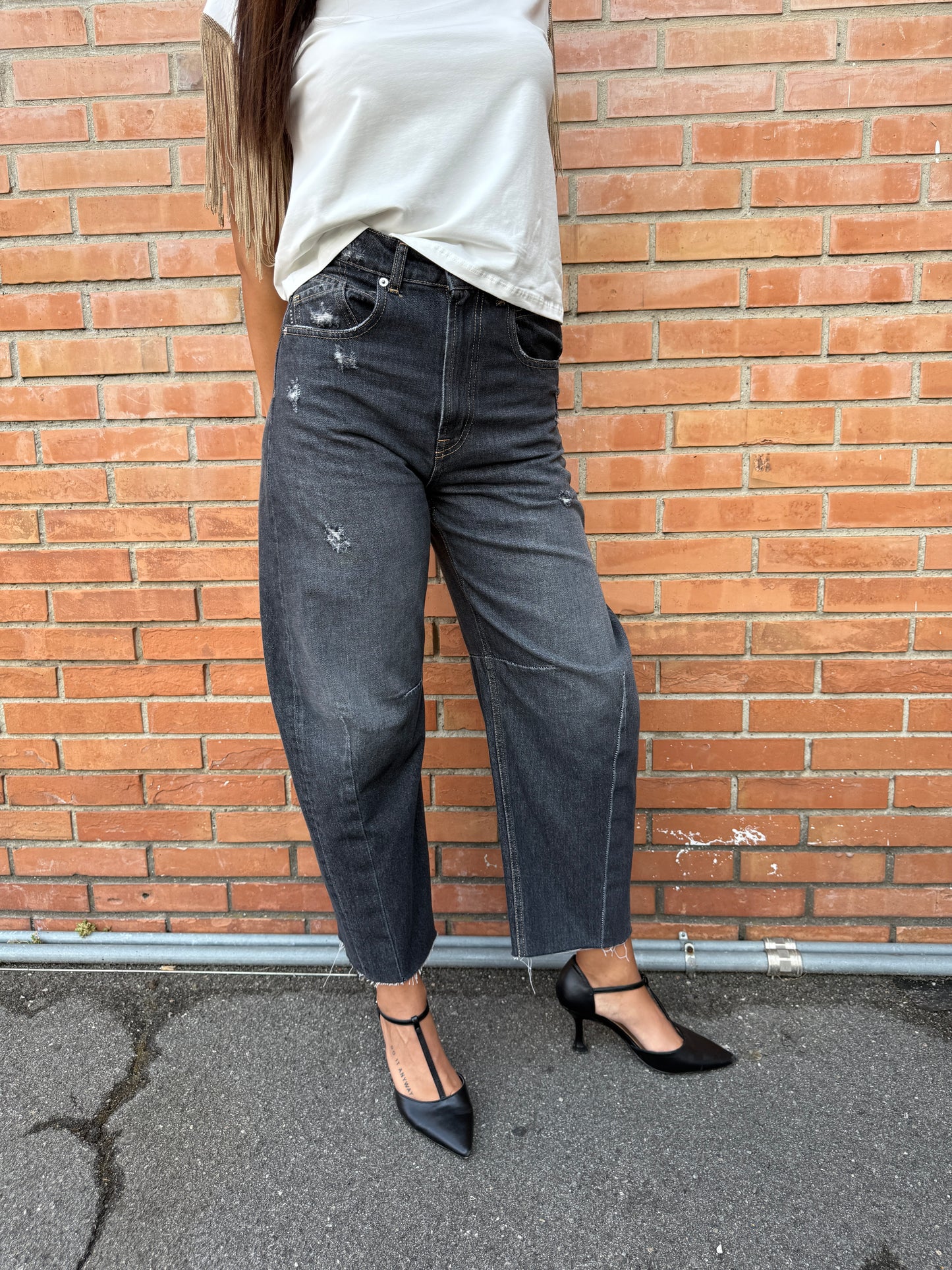 Jeans Barbara grigio rotture Haveone