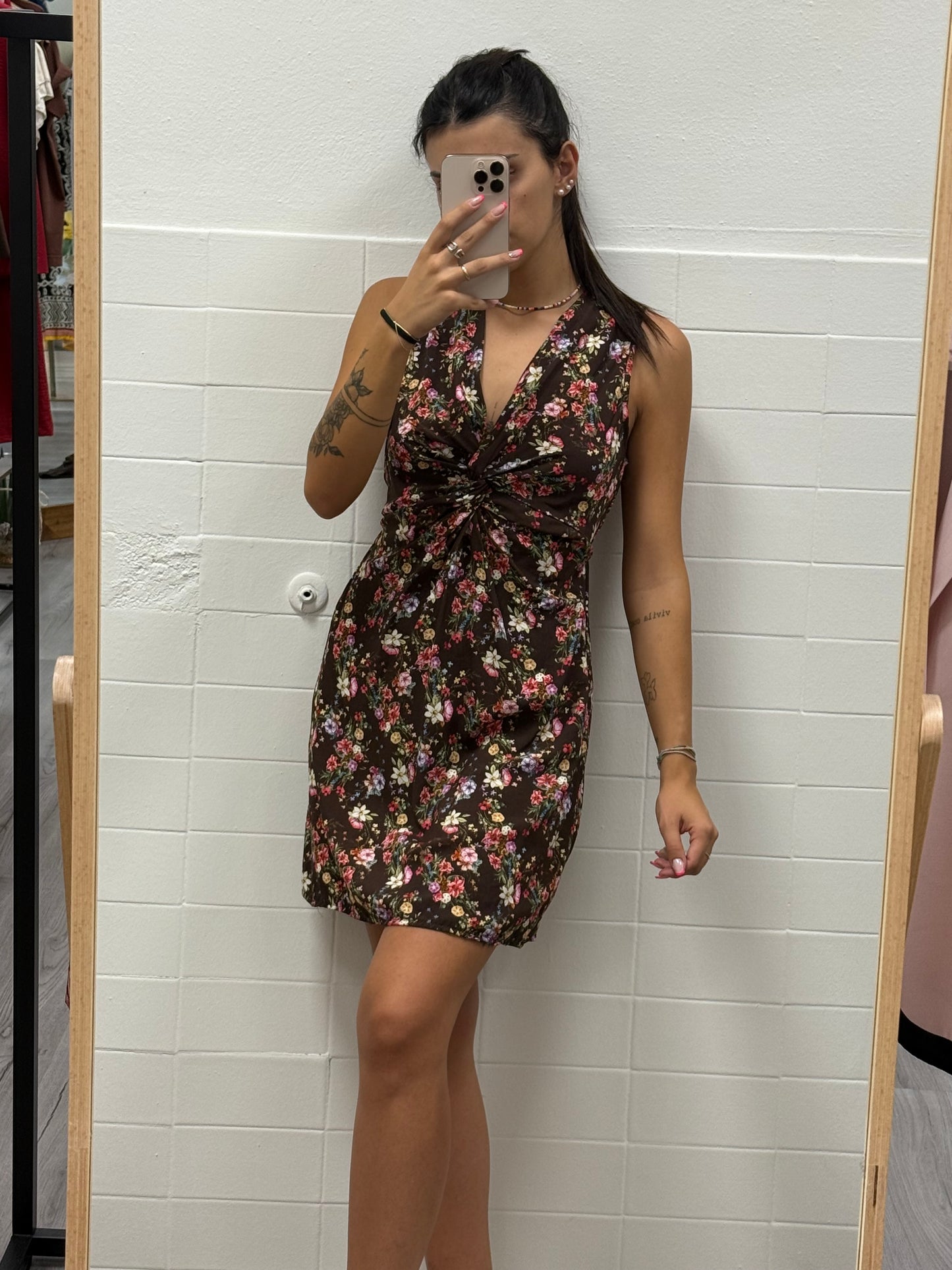 Susy mix abito fiori moro