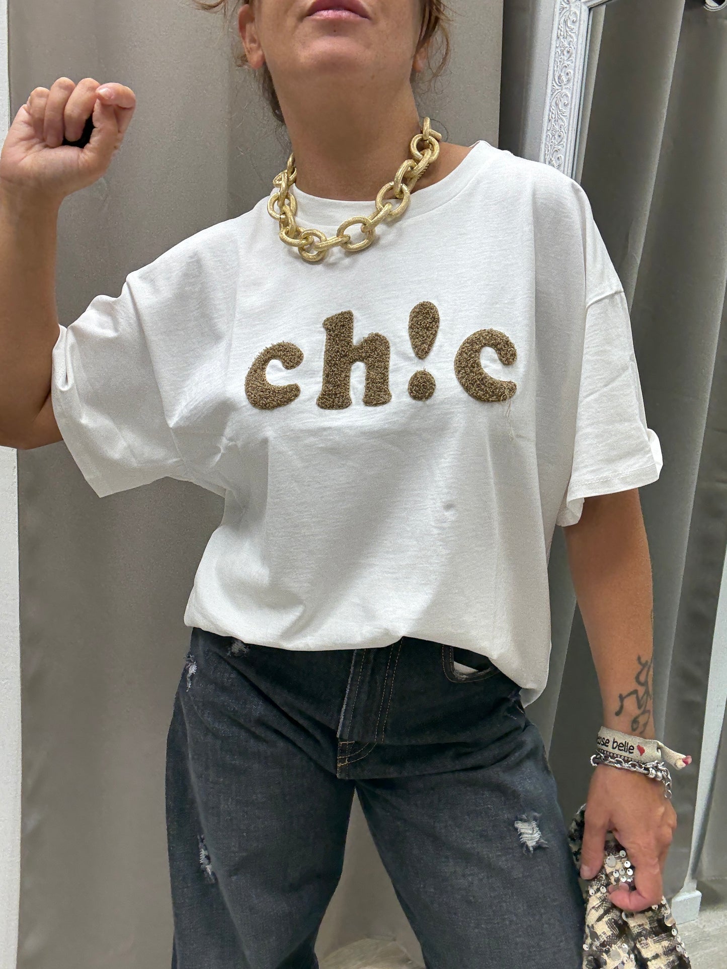 T-shirt Chic Susy Mix Bianco