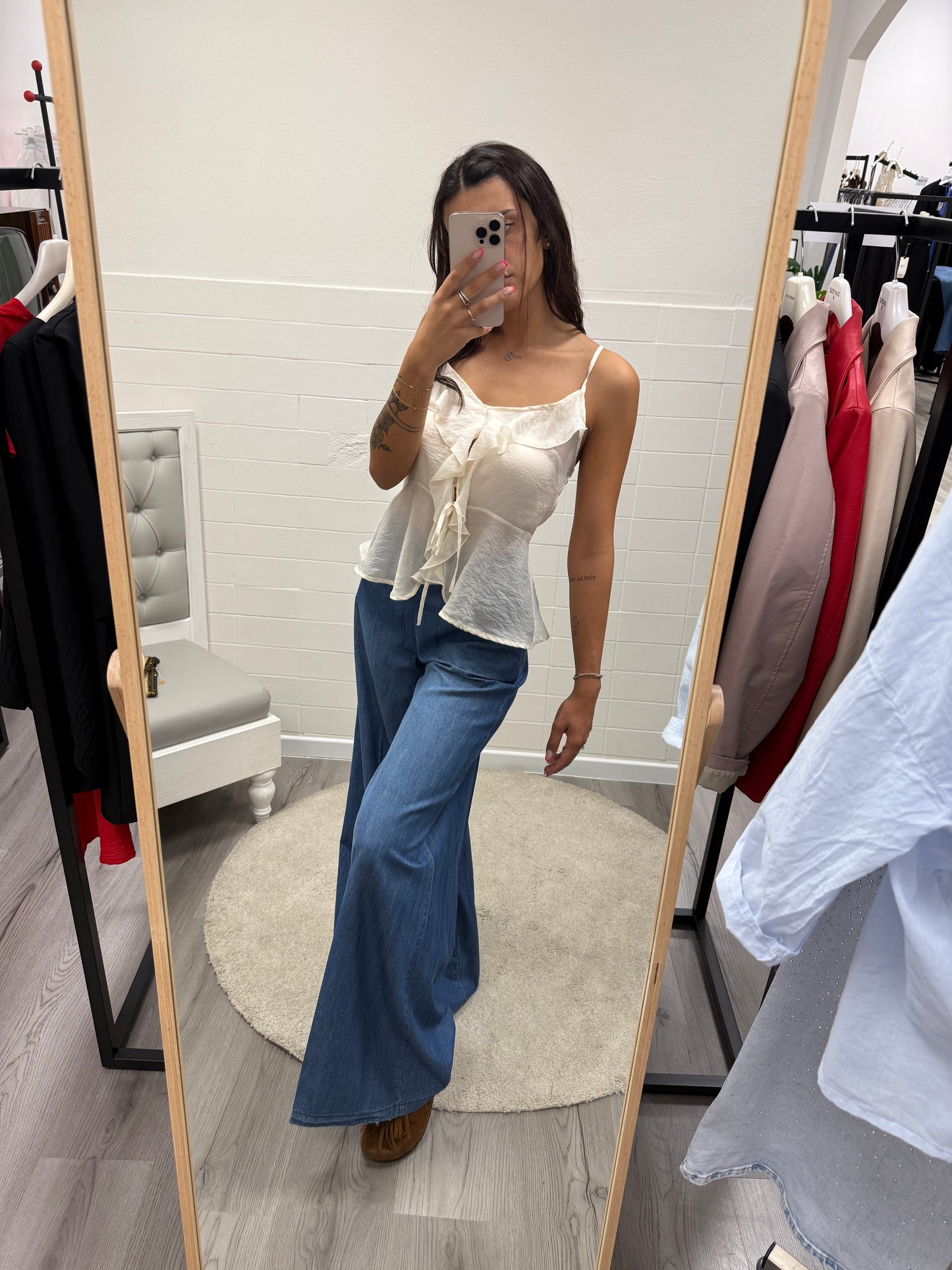 Susy Mix Pantalone Palazzo in Chambray