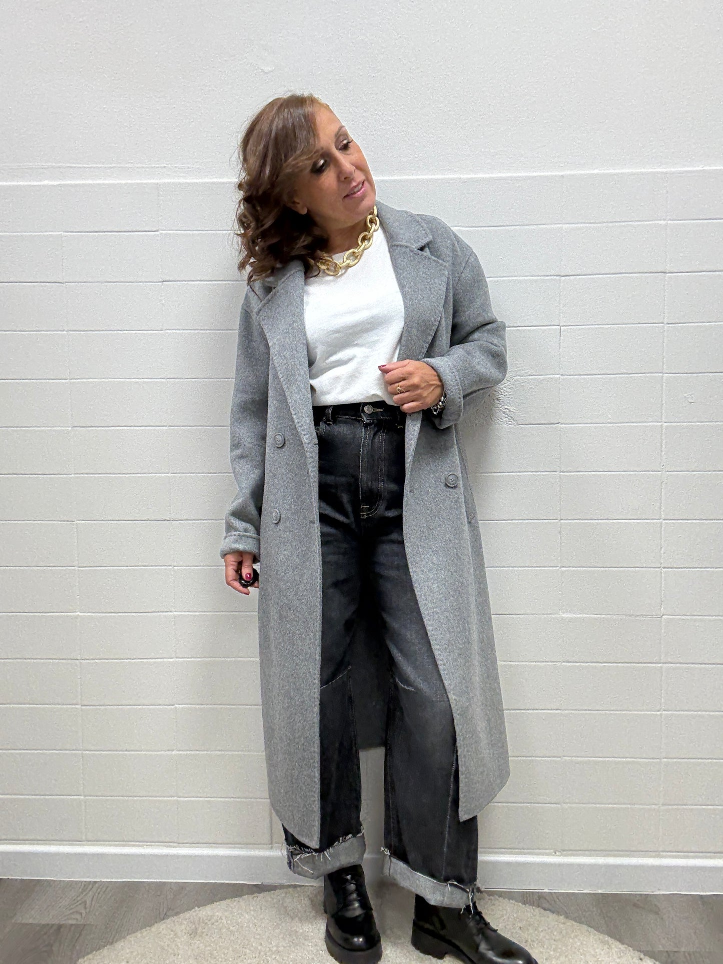 Cappotto Hand Made Haveone grigio fumo