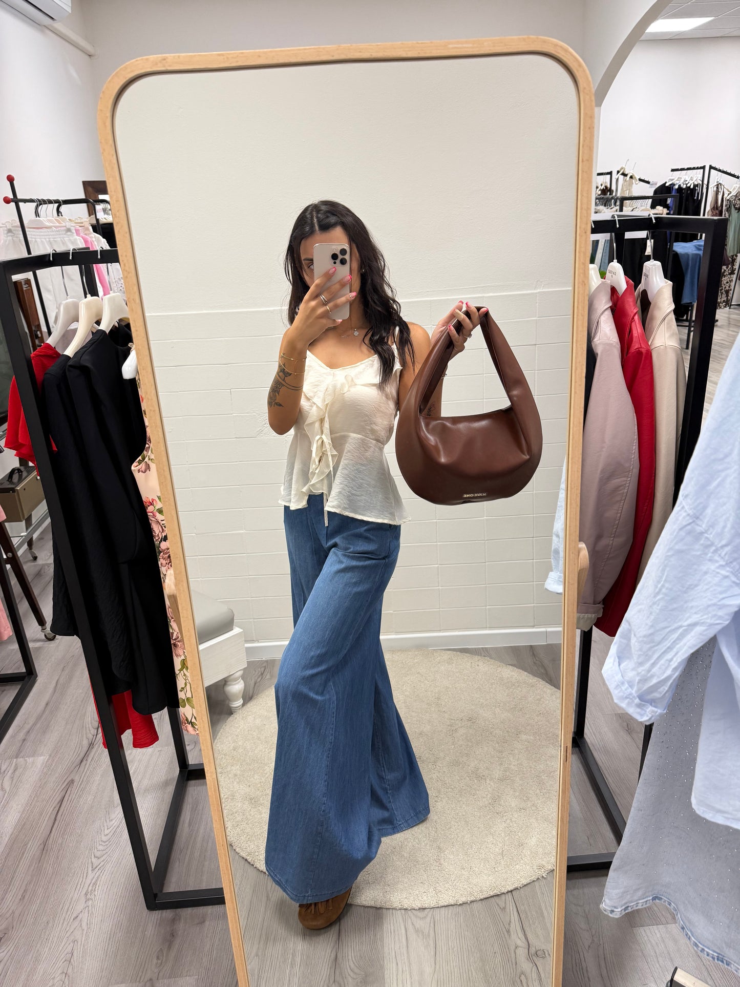 Susy Mix Pantalone Palazzo in Chambray