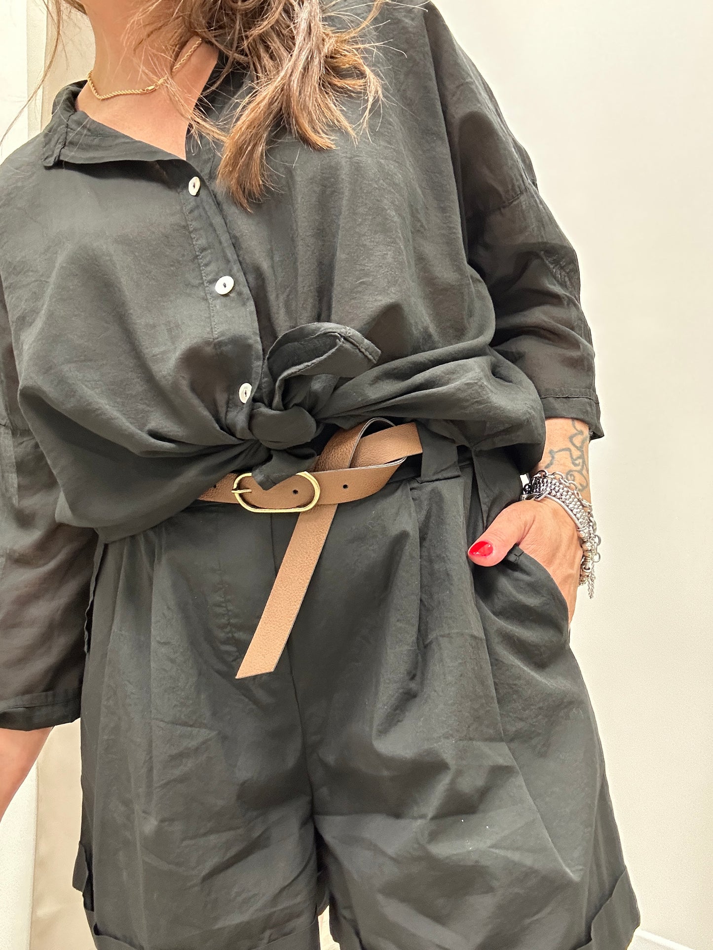 HaveOne Camicia mussola Nera
