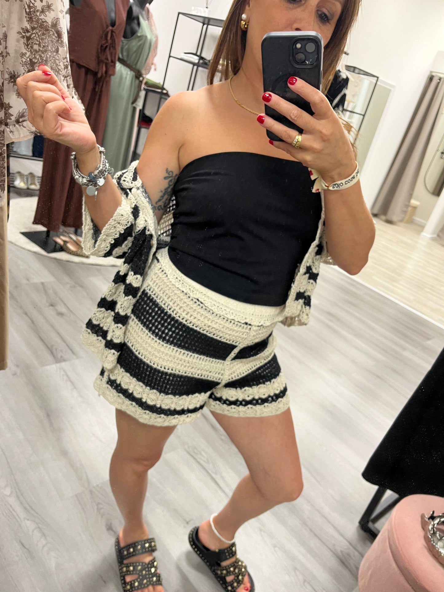 Completo crochet blusa+shorts Susy mix coordinato