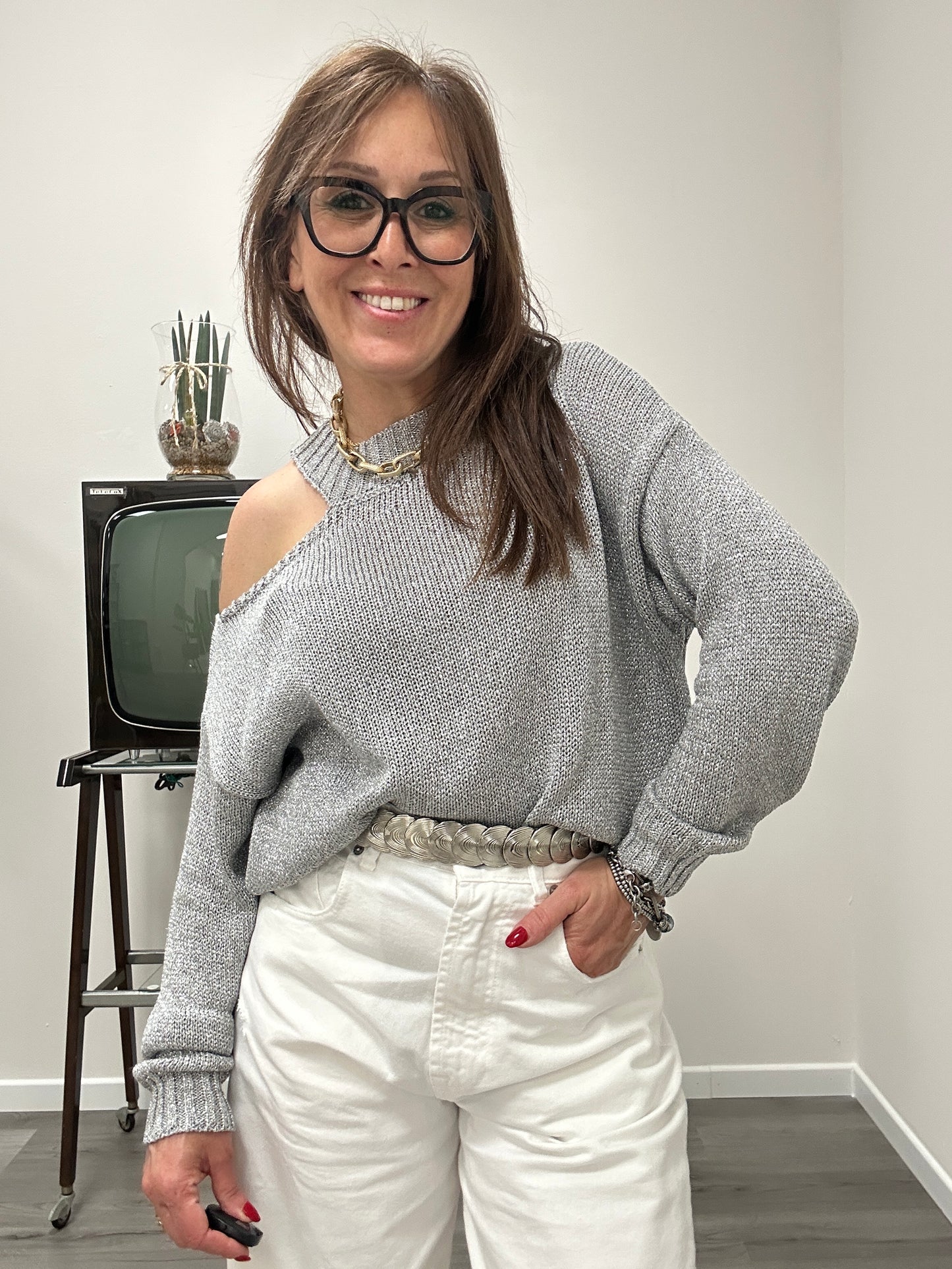 Susy mix maglia cut out Silver