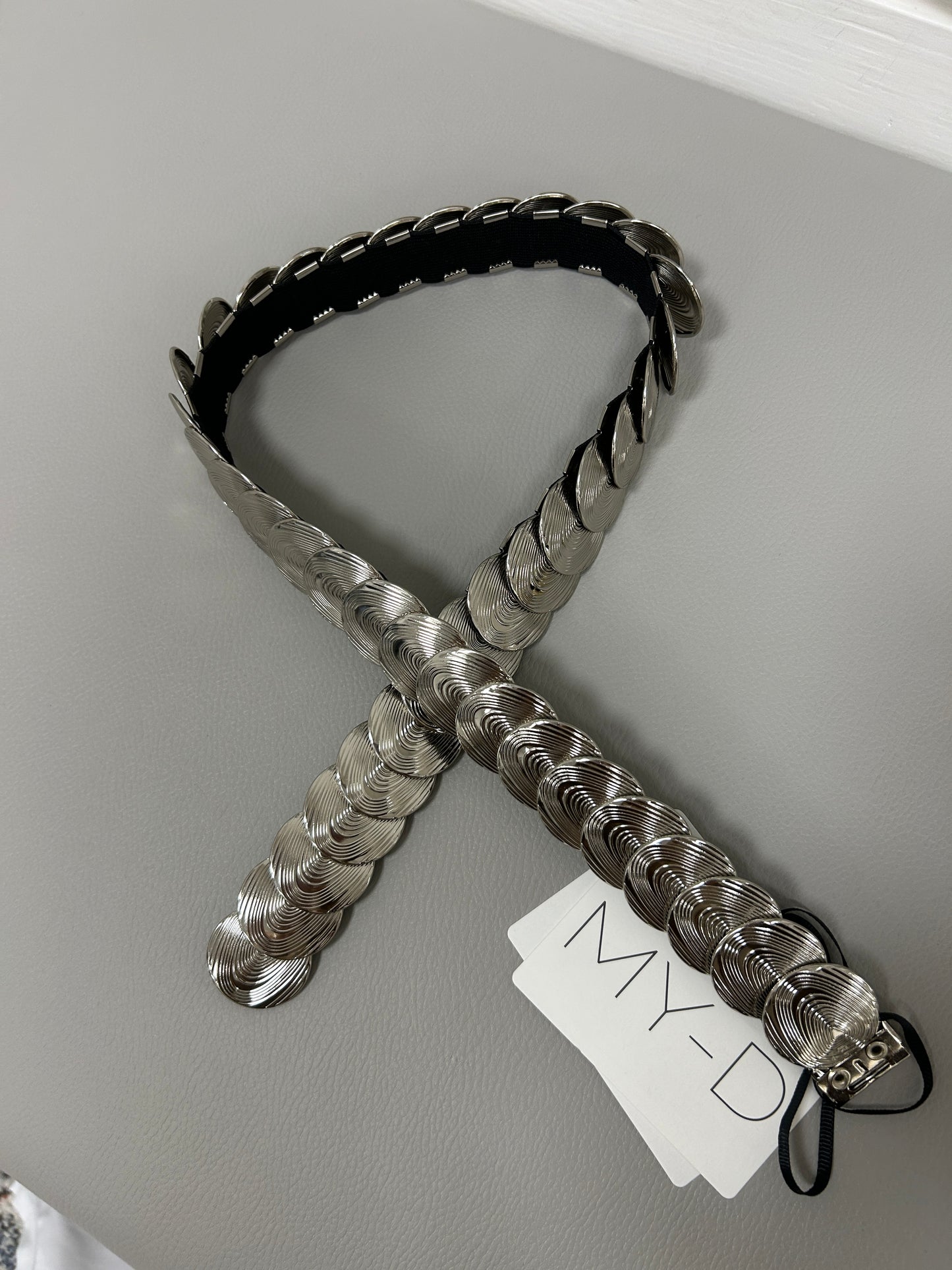 Cintura elastica metallo argento My-d