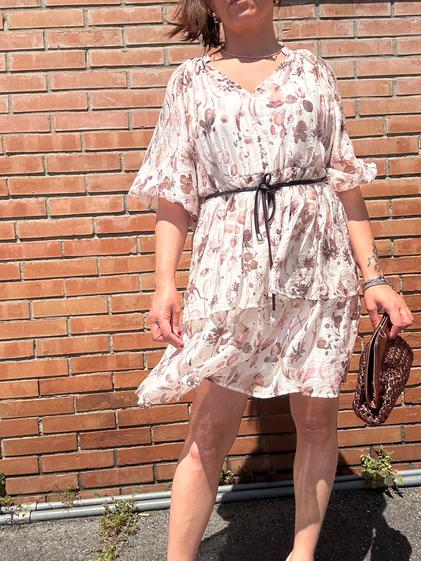 Susy Mix abito fiori con balze