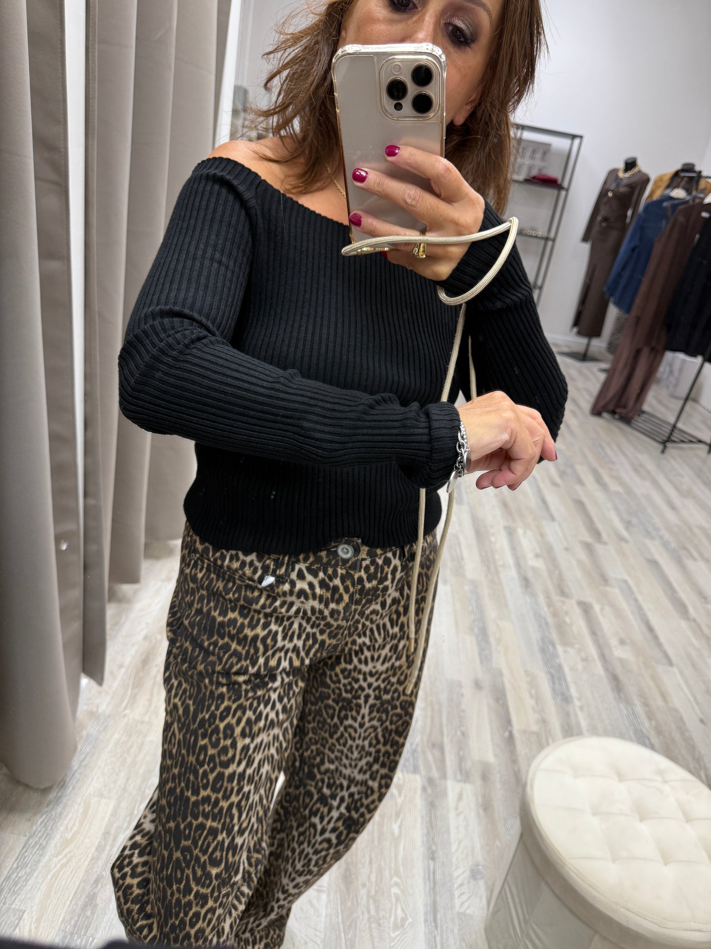 Maglia scollo shiffer Susy Mix nero