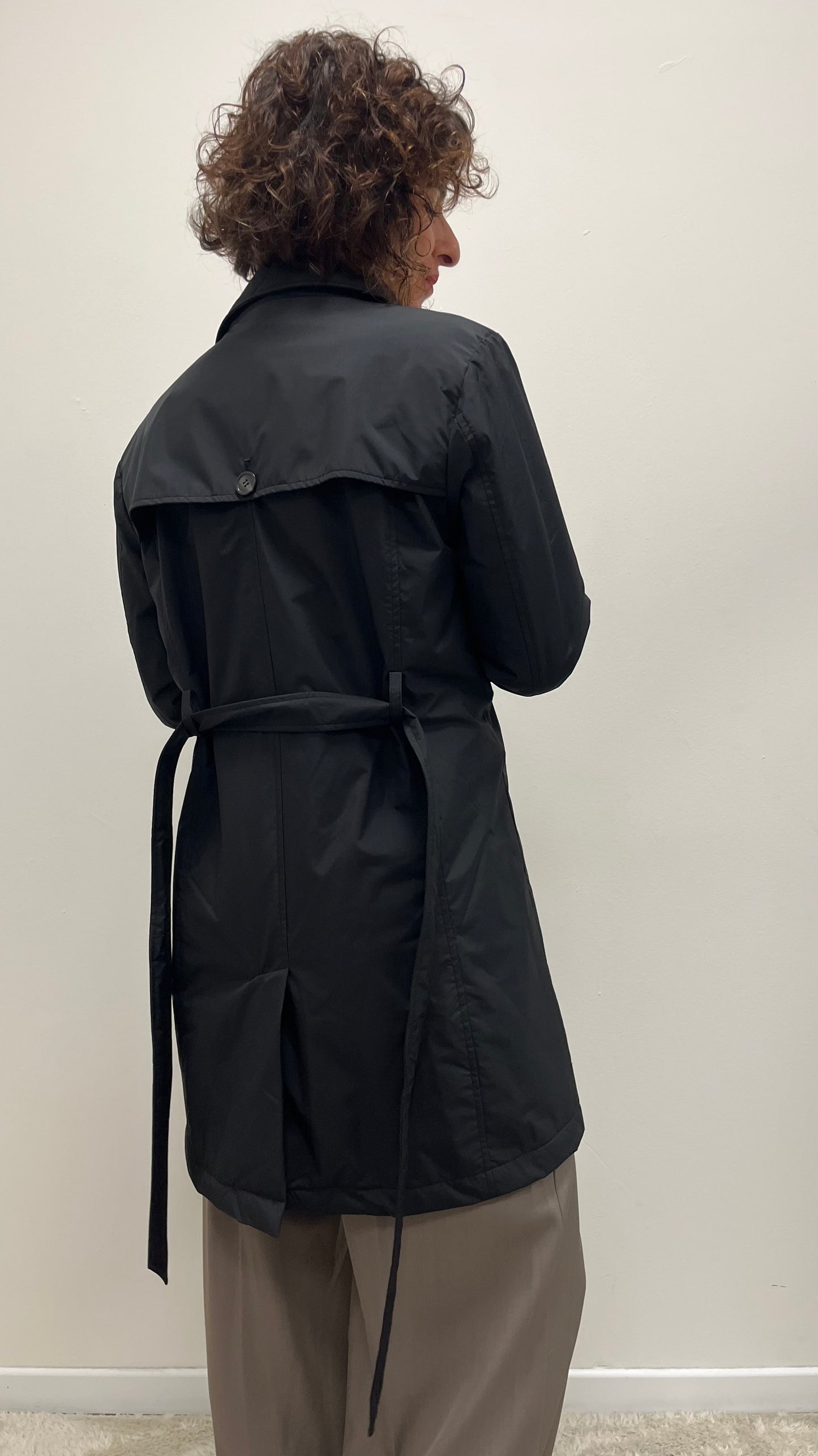 Trench con Collo Pelliccia Removibile Extasy Nero