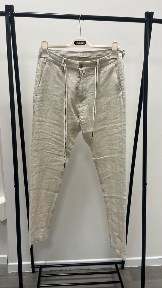 Pantalone in Lino Michigan Gianni Lupo beige