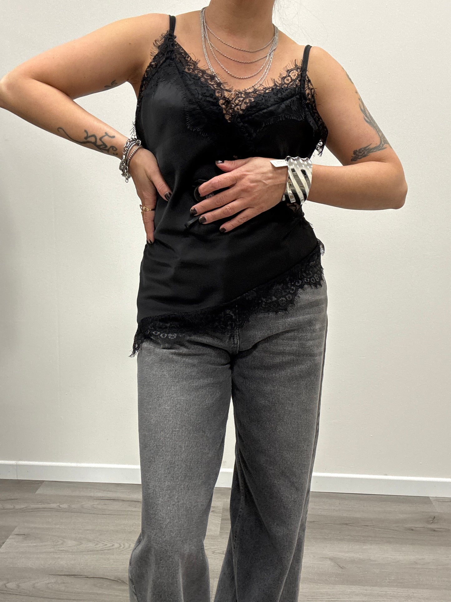 Top pizzo con punta Susy mix