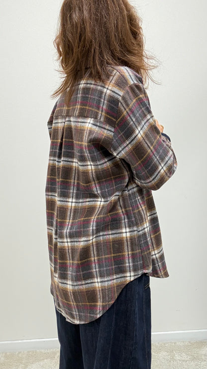 Camicia check moro e bordeaux Memoire