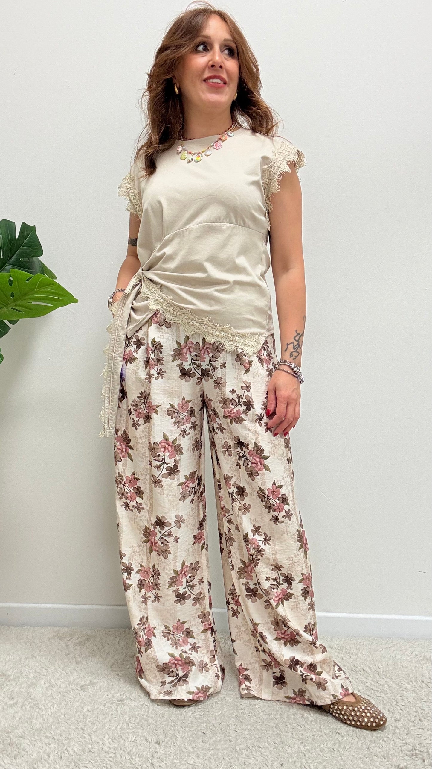 Top t-shirt con nodo Memoire