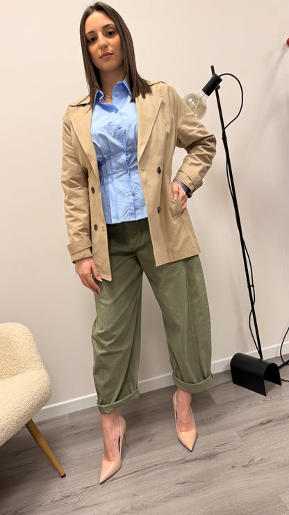 Trench corto classico con cintura Susy Mix